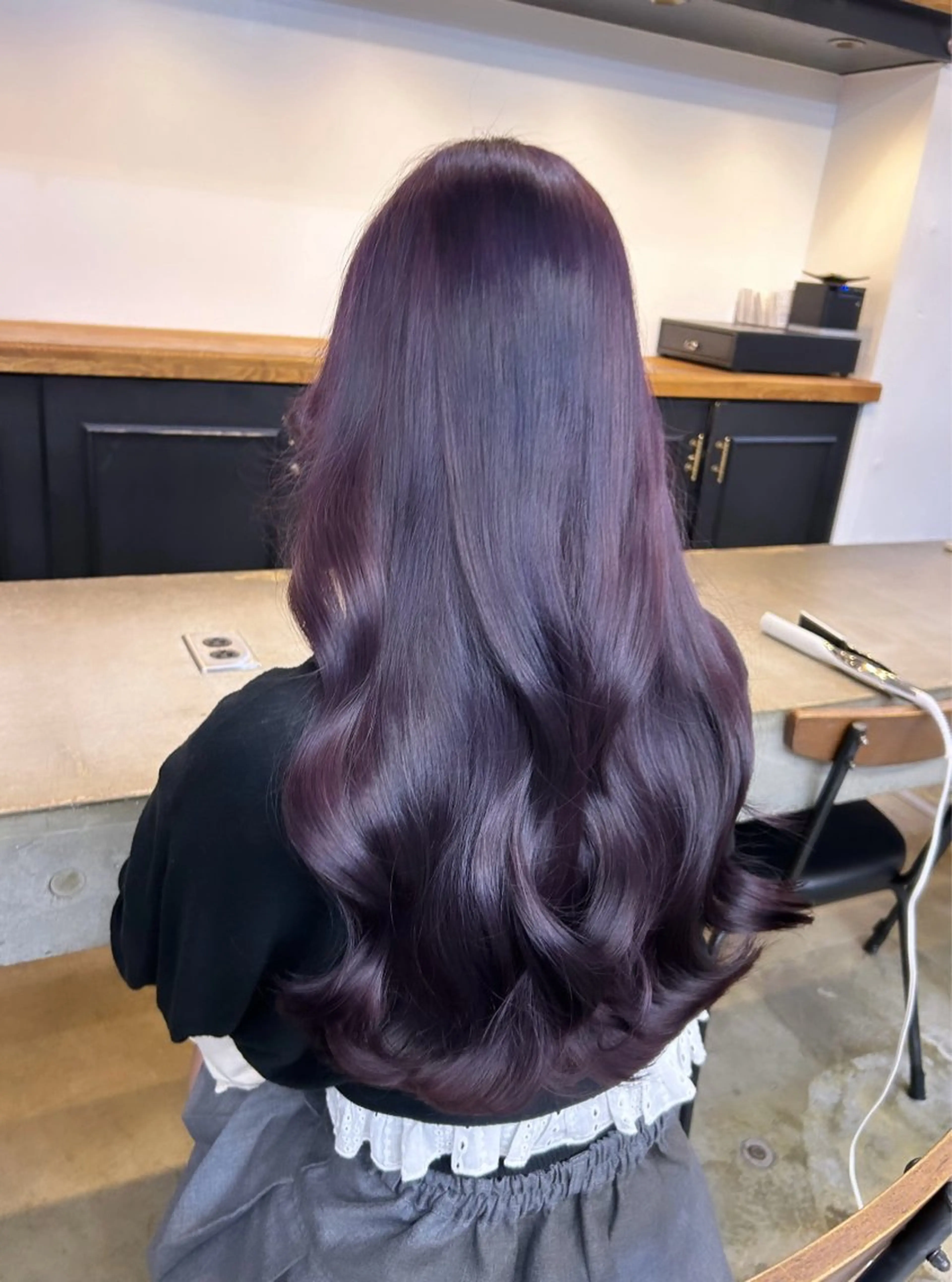 ロング カラー カット ヘアカラー トリートメント 🌷ラベンダーピンク 顔まわり🌷ねいろのヘアスタイル
