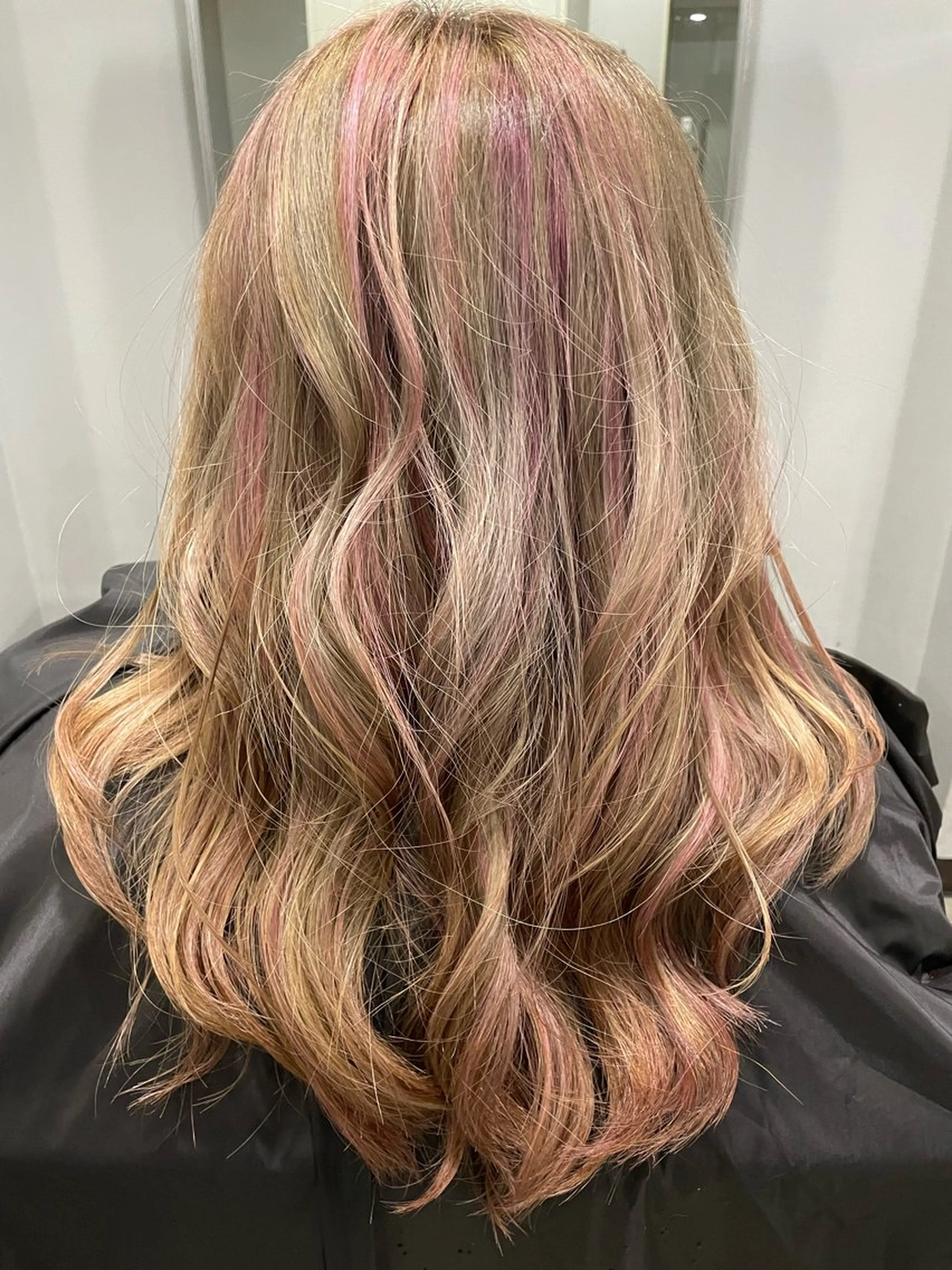 セミロング カラー ダブルカラー ハイライトカラー ハイライト ♡ 夢明のヘアスタイル