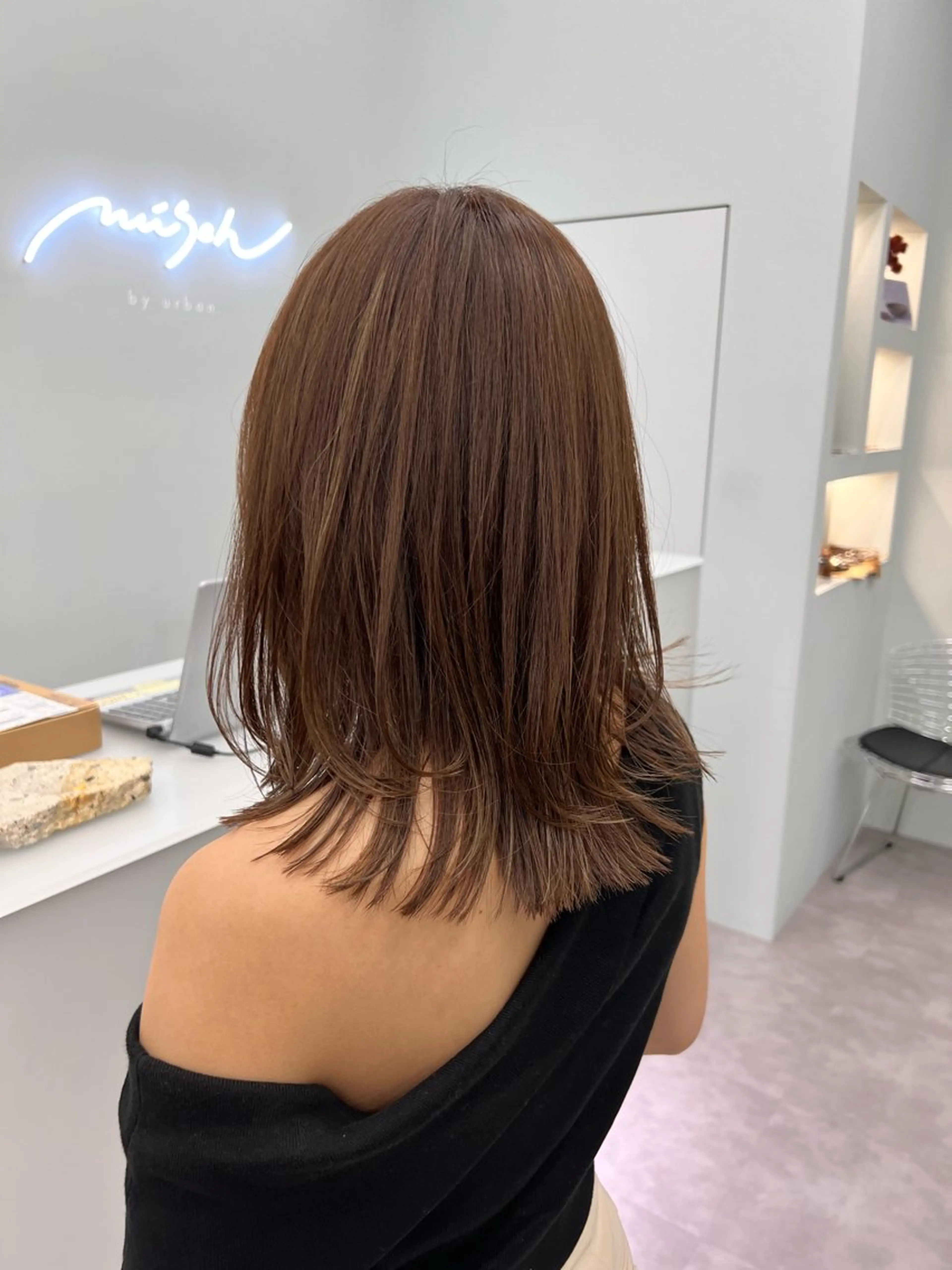 ミディアム カット ヘアカラー トリートメント 名駅🦢大人艶カラー 🪽カミヤアカネのヘアスタイル