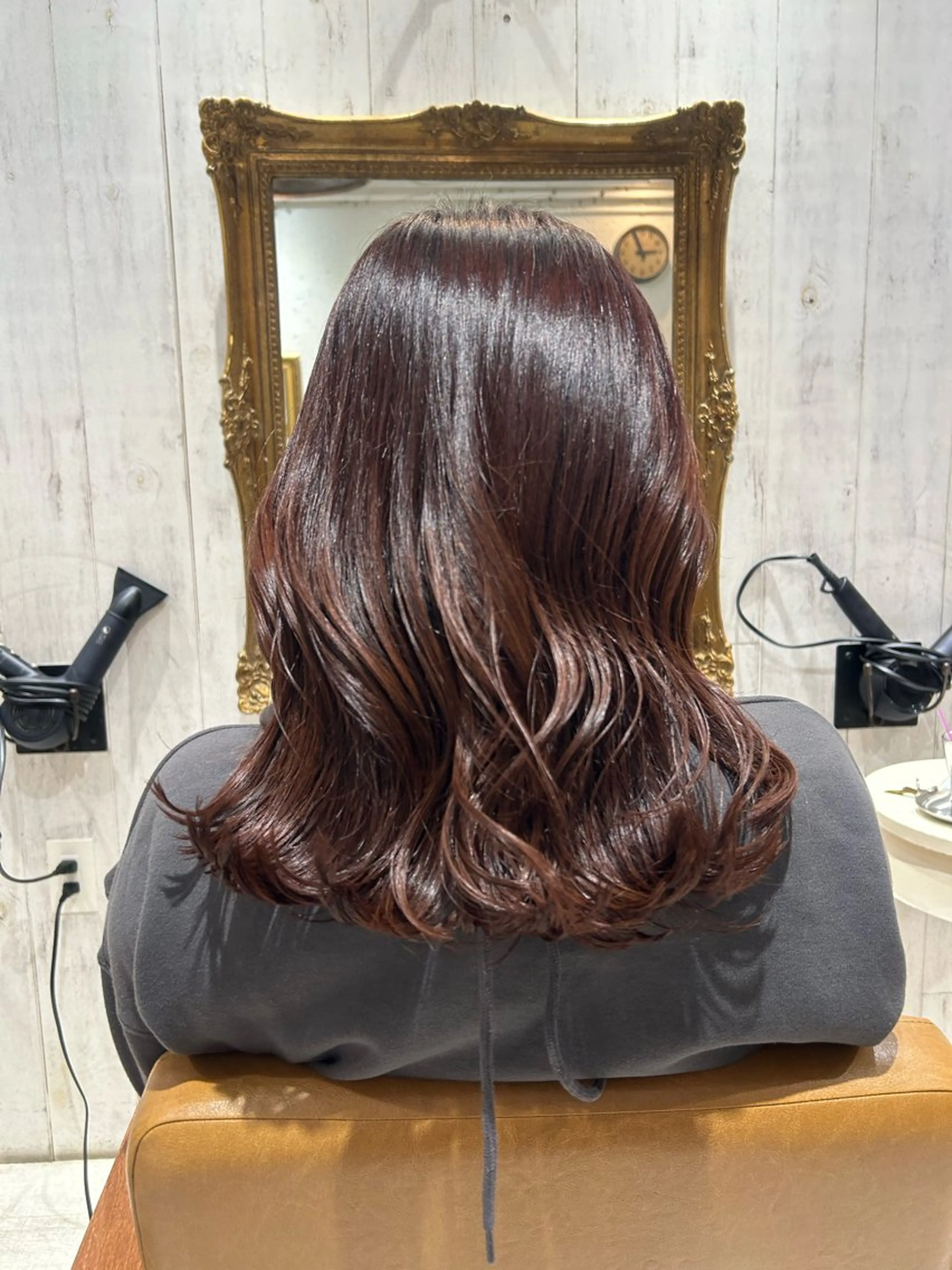 セミロング カラー ブリーチ ピンクカラー ヘアカラー re view 日和のヘアスタイル