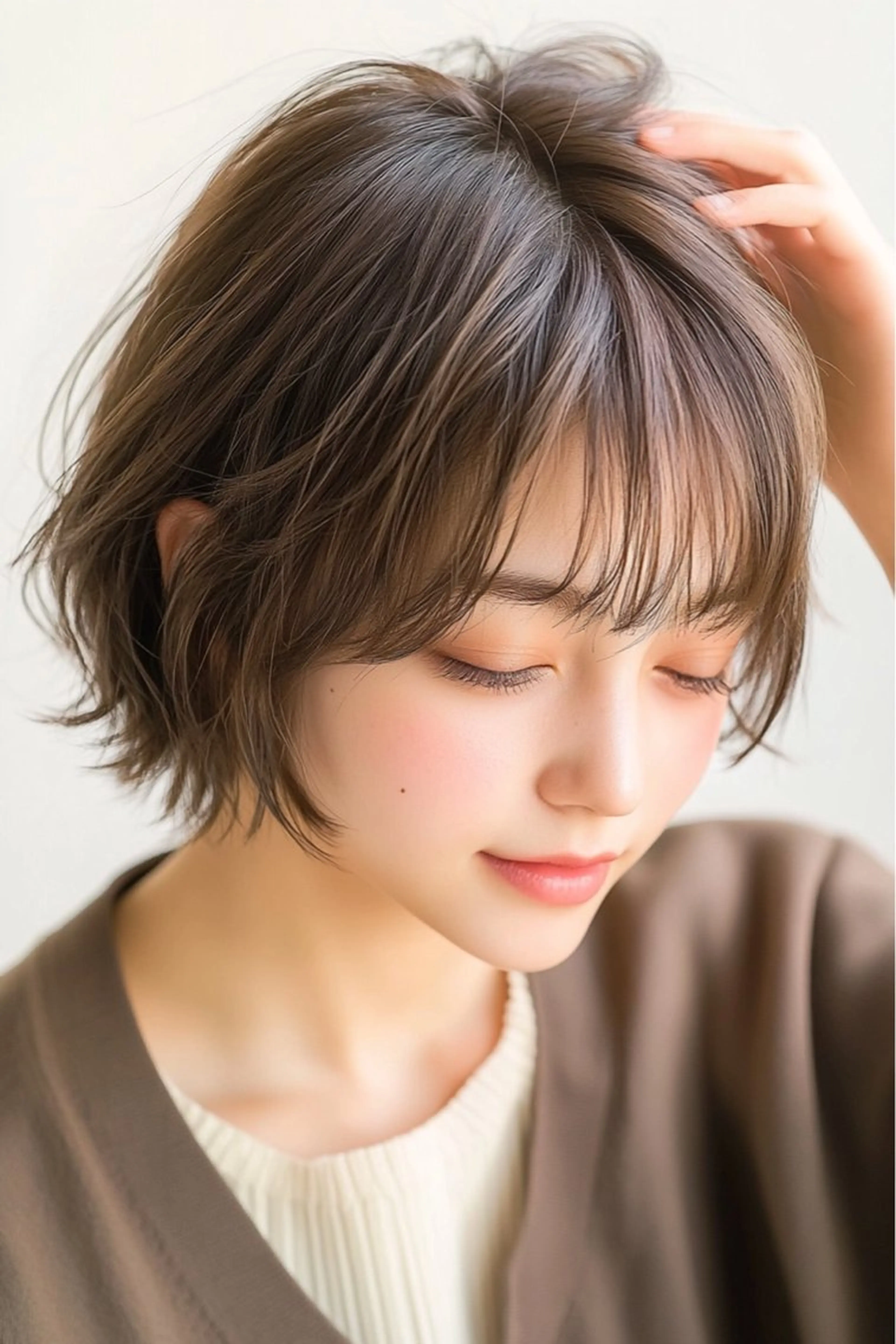ショート カラー 透明感カラー ハイライトカラー 卒業式のヘアスタイル ハイライト ヘアカラー 成城美容室 YOSHIMURAのヘアスタイル