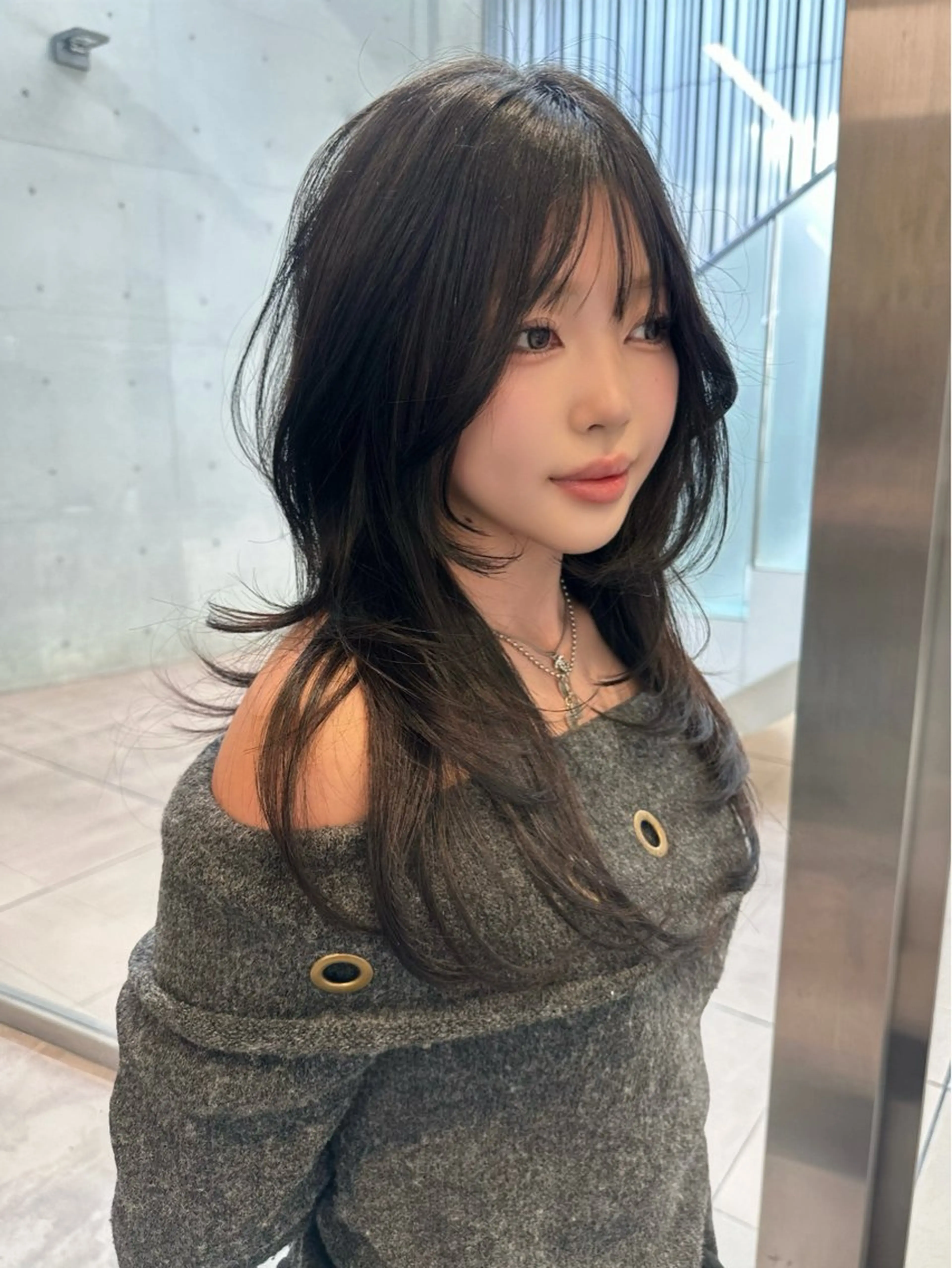 ロング カット トリートメント RiA/レイヤーカッ ト/ハッシュカットのヘアスタイル