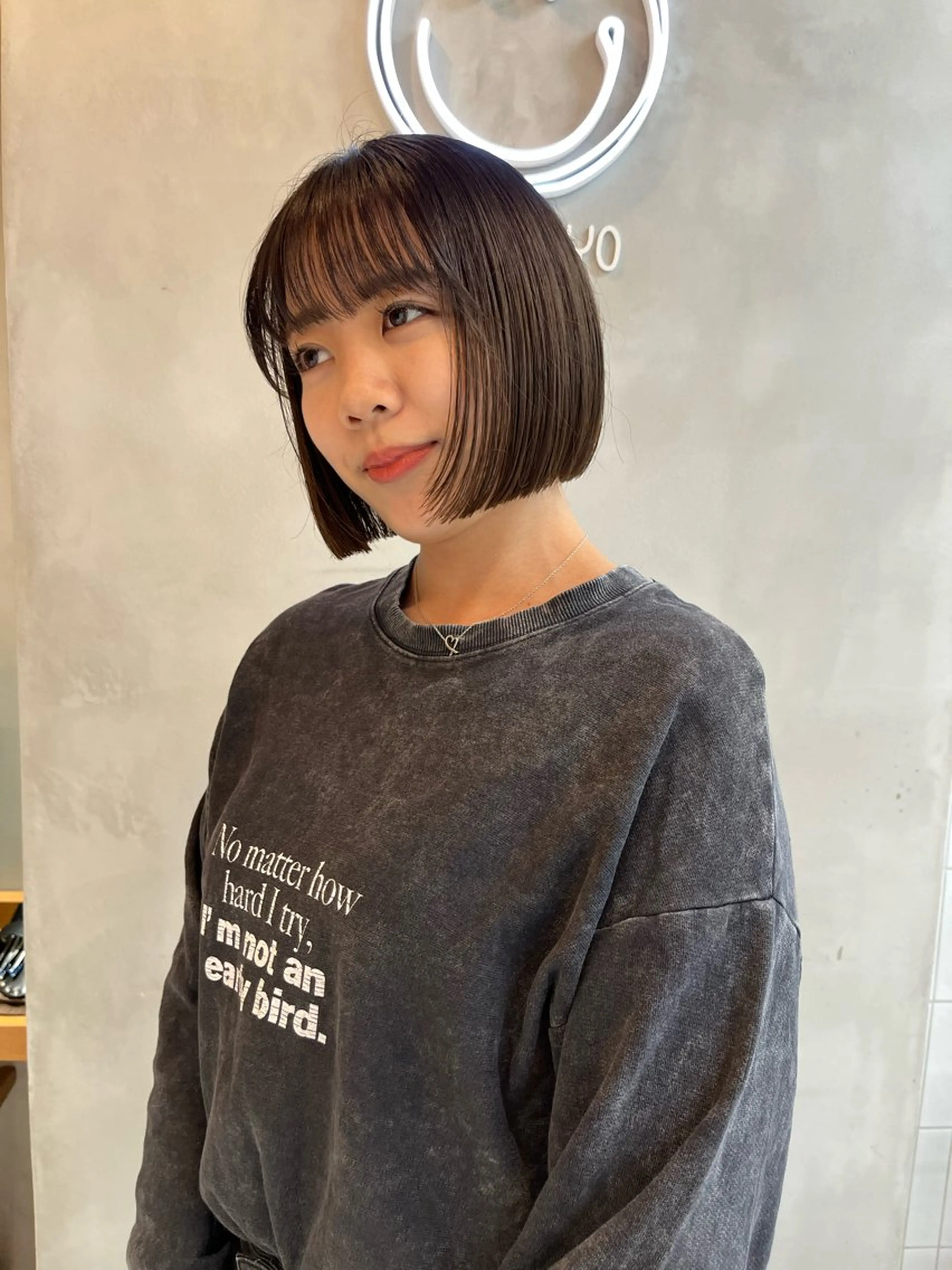 ミディアム カラー カット ヘアカラー トリートメント ボブ&顔まわりレ イヤー♡TOMOE♡のヘアスタイル