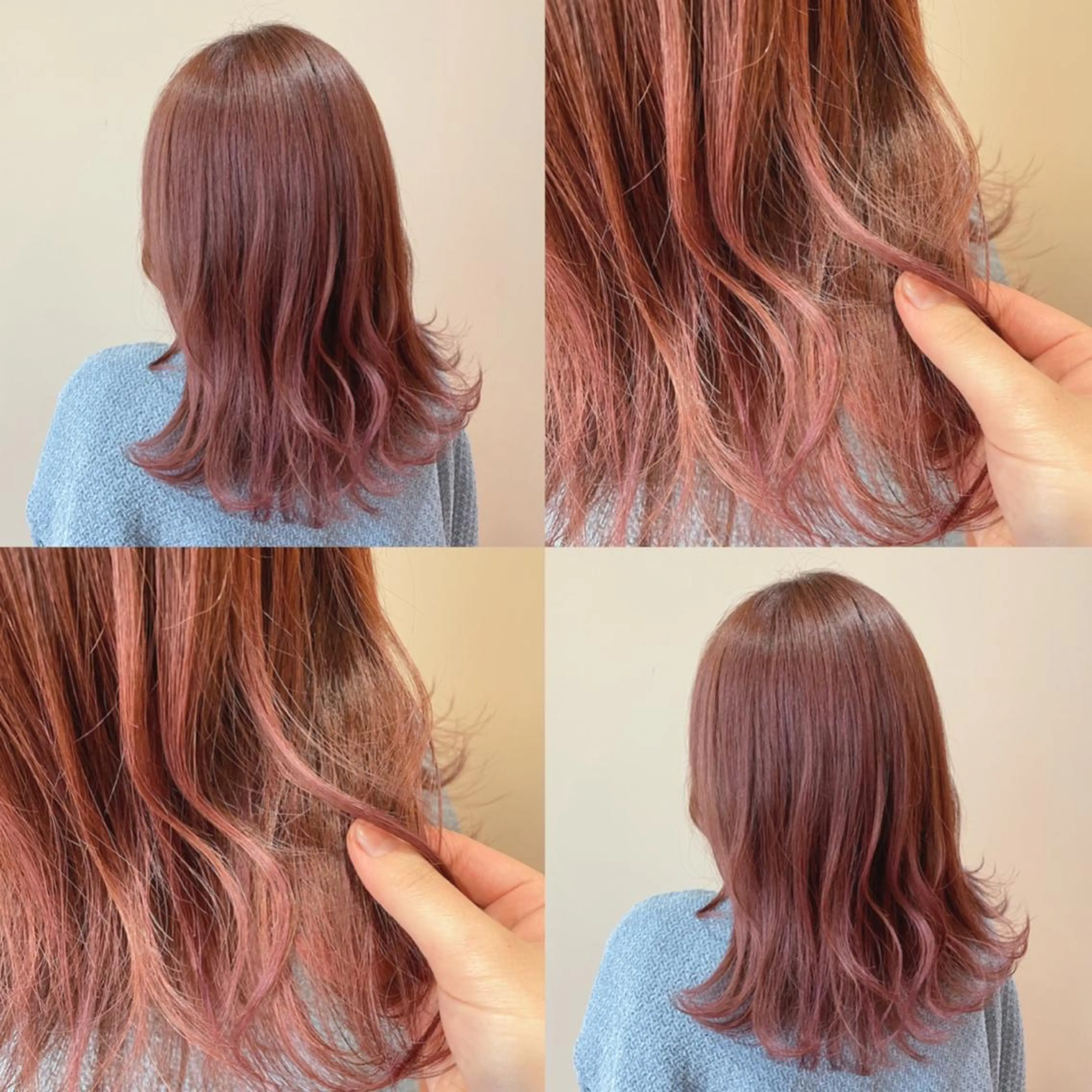 セミロング パープルカラー ハイライト 🎀  minori おたく美容師  🪽のヘアスタイル