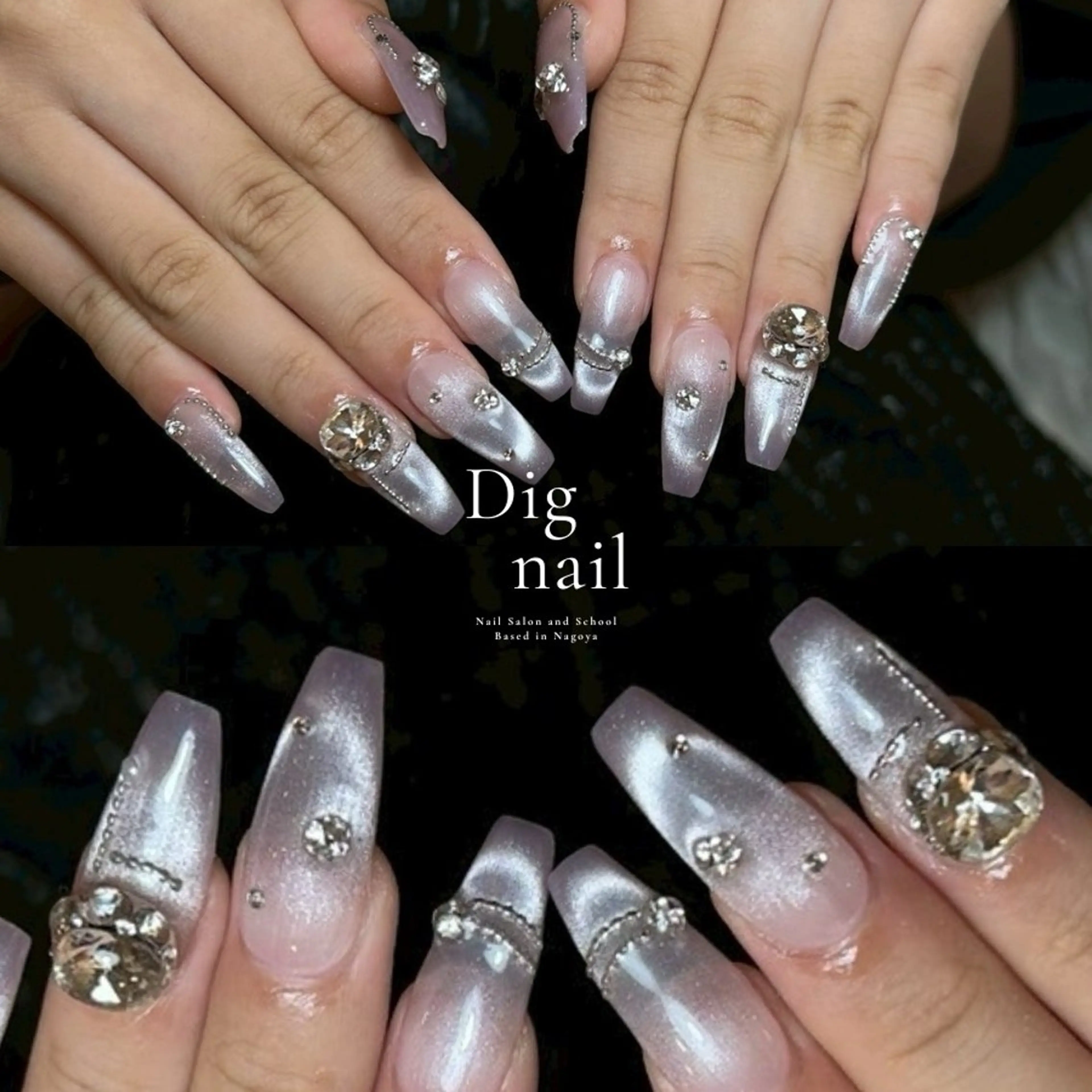 ネイル 長さ出し ジェルネイル 韓国ネイル マグネットネイル 持ち込み ハンドネイル D.d Reinaのネイルデザイン