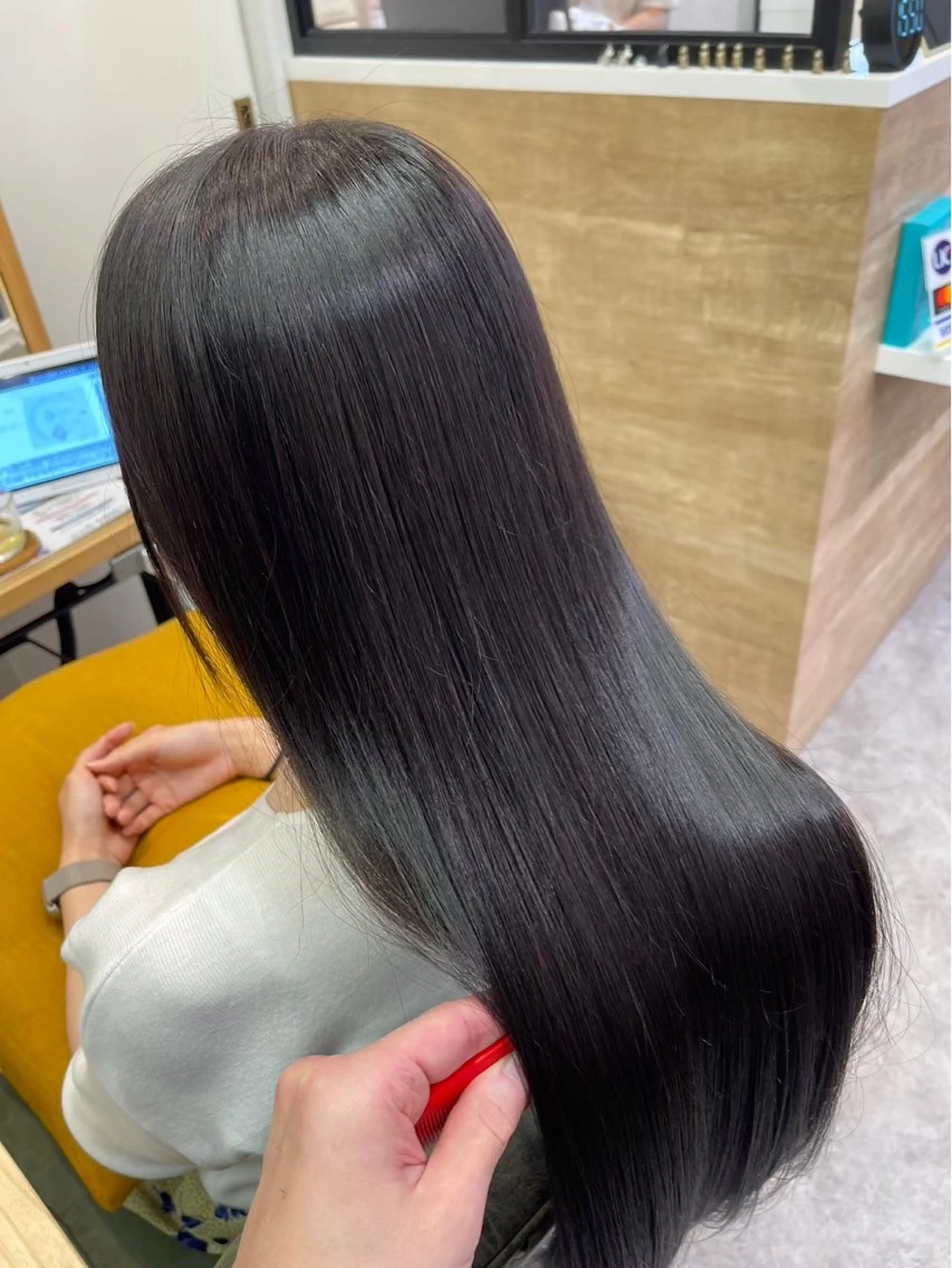 【韓国風✖️ツヤ✨️】ダークグレー🩶カラー(ワンカラー)➕トリートメント🫧の写真