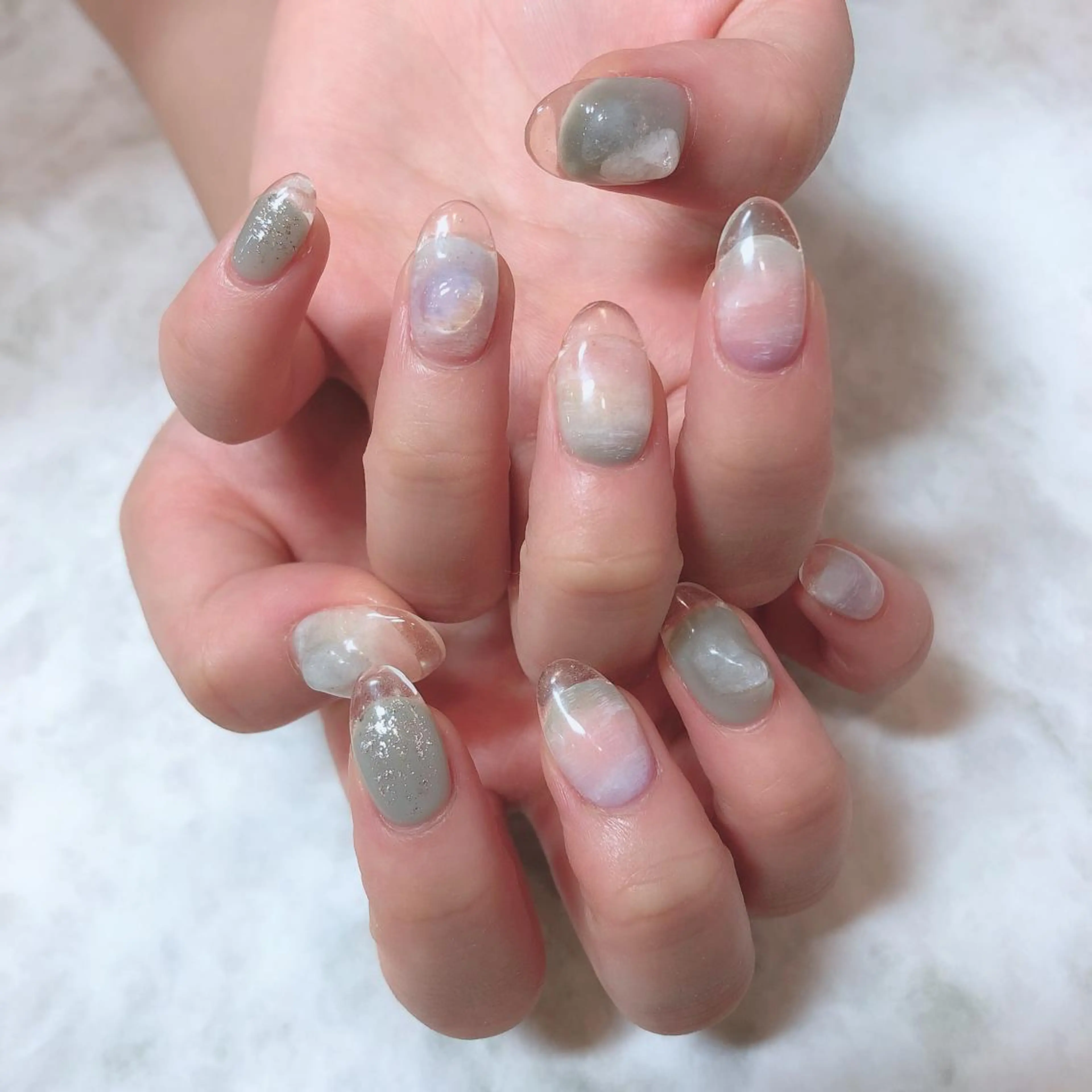 ネイル クリアネイル 長さ出し フレンチネイル MISATO nailのネイルデザイン