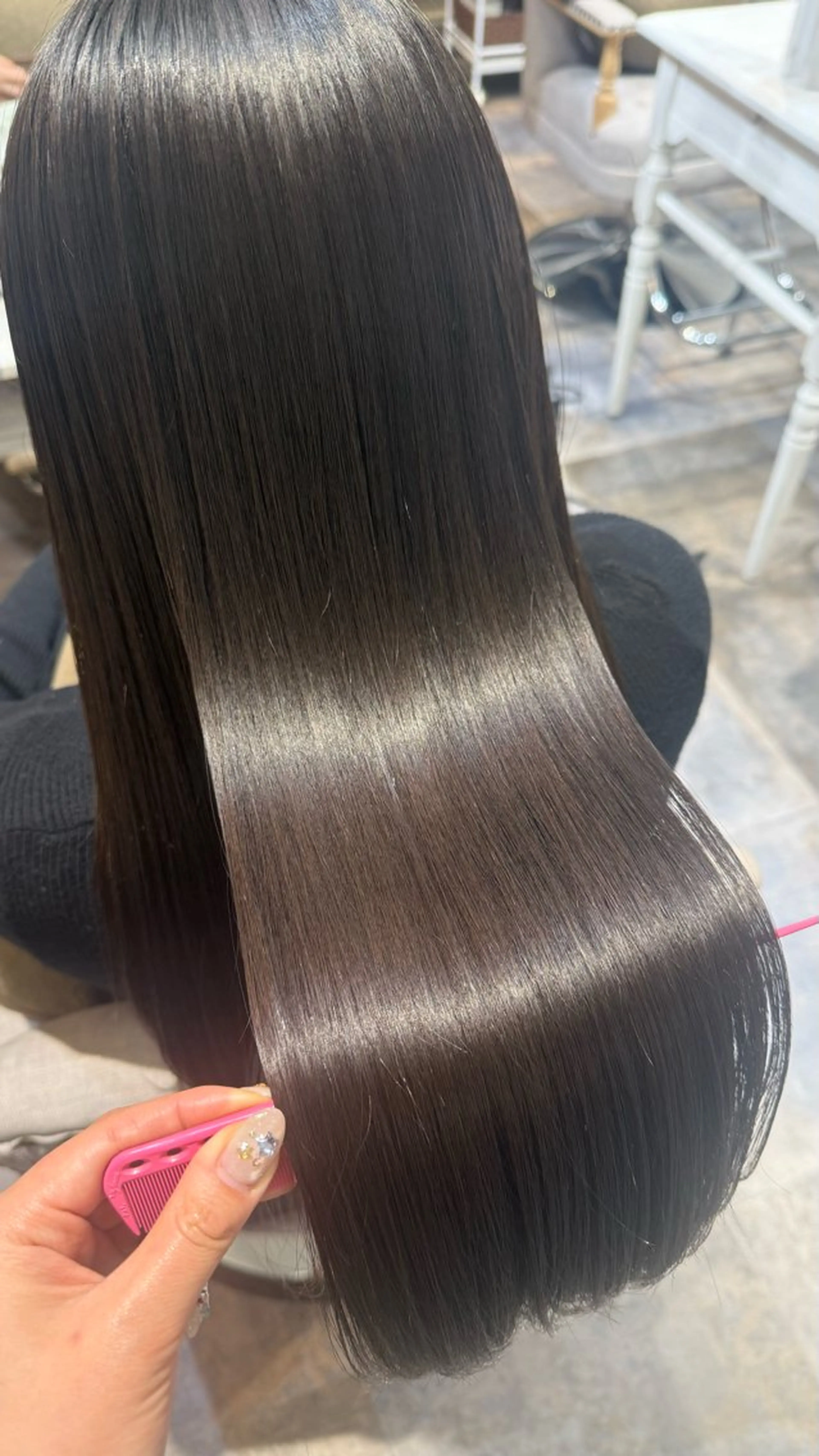 ロング 縮毛矯正 トリートメント 🎀RUI/髪質改善 /美髪矯正/艶カラーのヘアスタイル