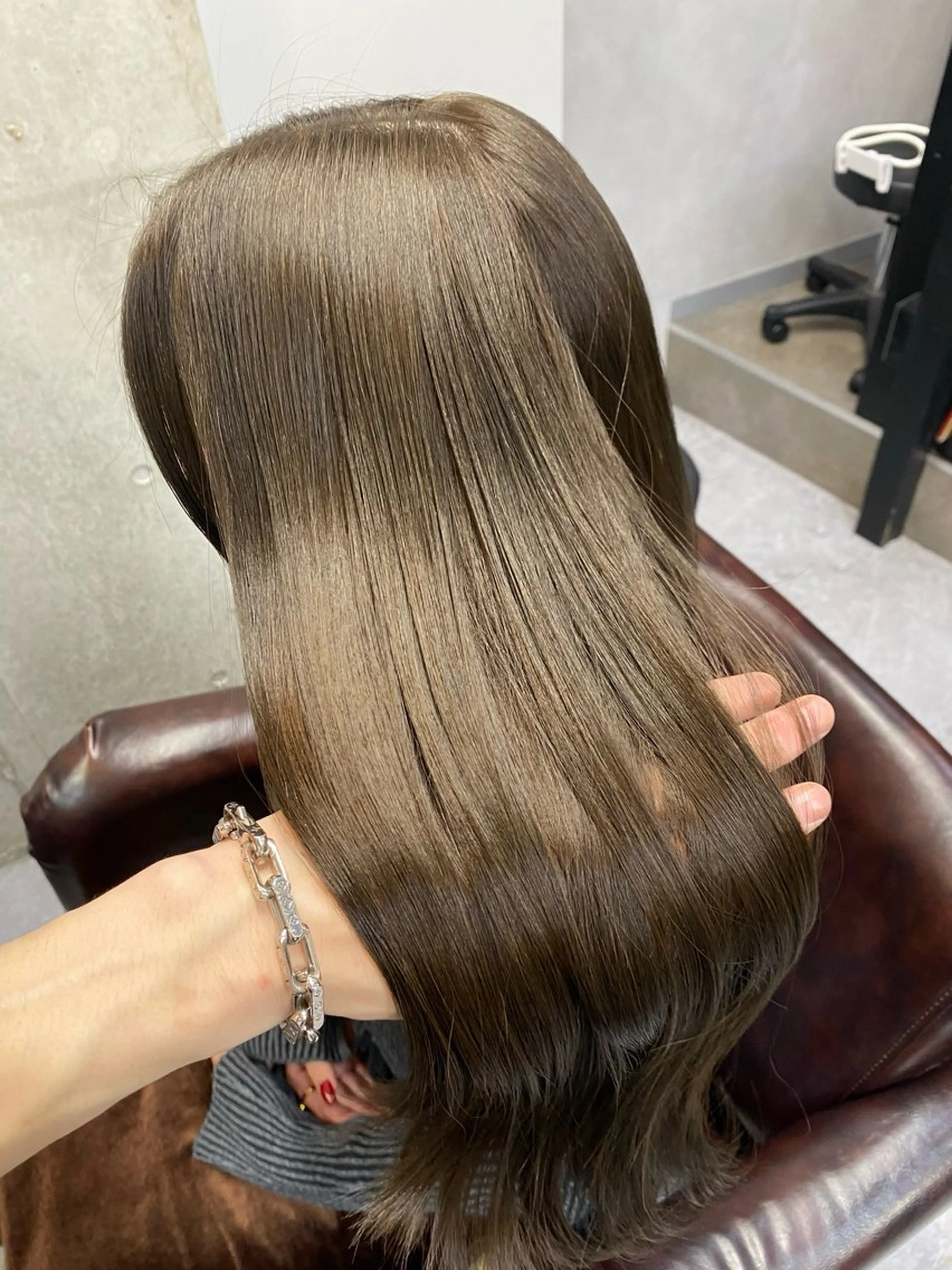 セミロング カット ヘアカラー トリートメント 韓国/ワンホンヘア 髪質改善/MaCoのヘアスタイル