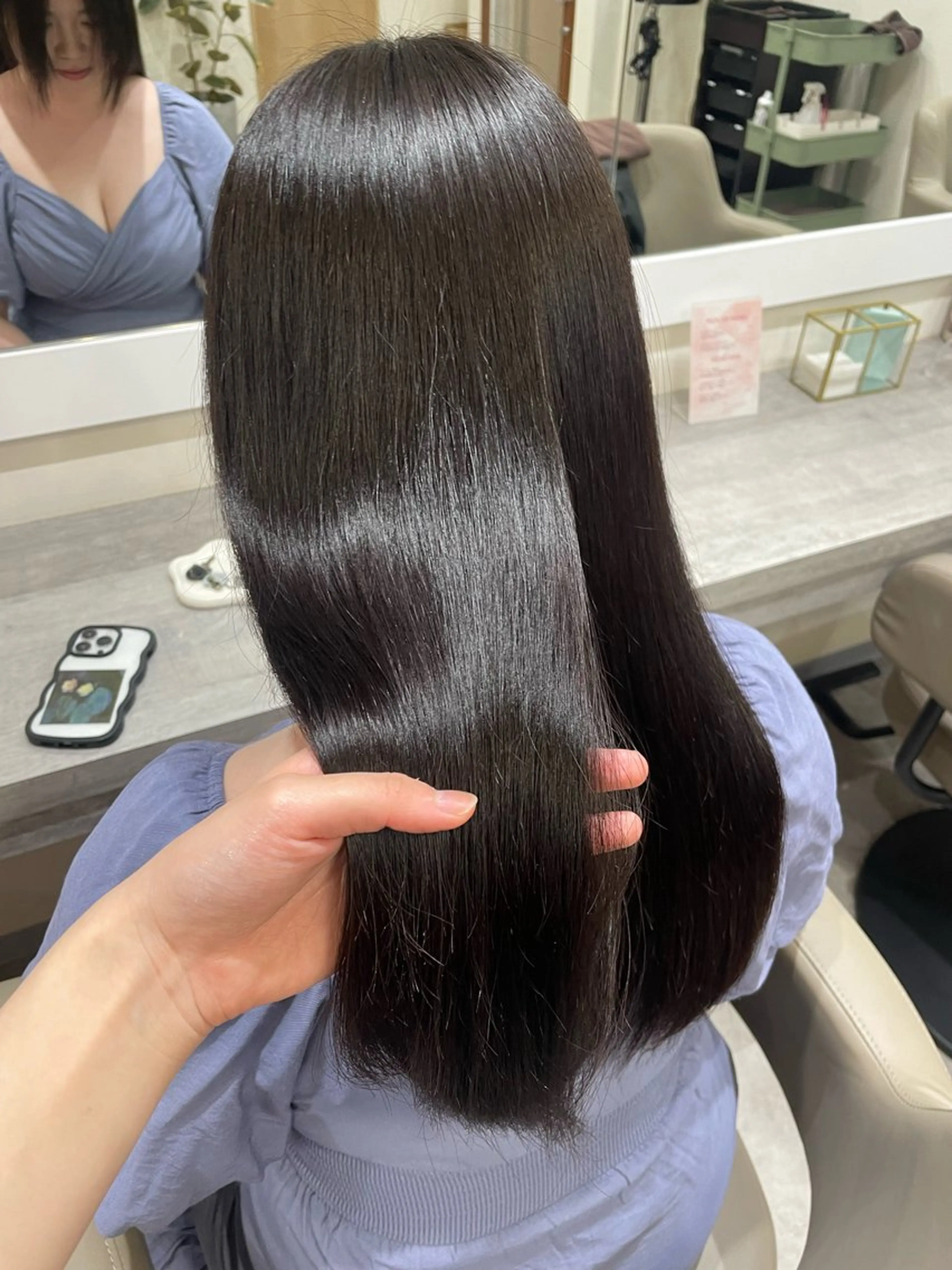 セミロング 縮毛矯正 韓国風パーマ/ヘア セット/店長みづきのヘアスタイル