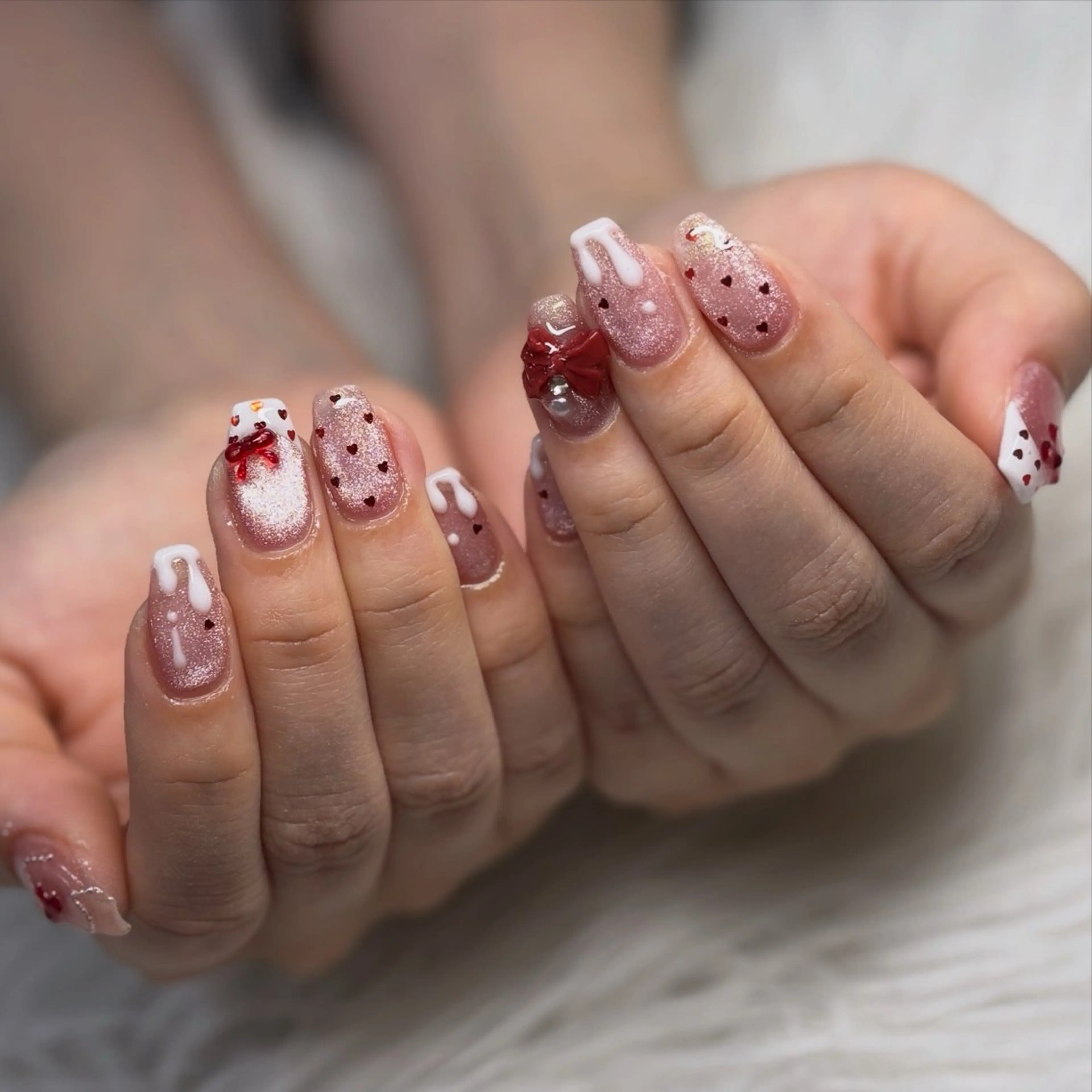 ネイル バレンタイン ハンドネイル yu zuのネイルデザイン