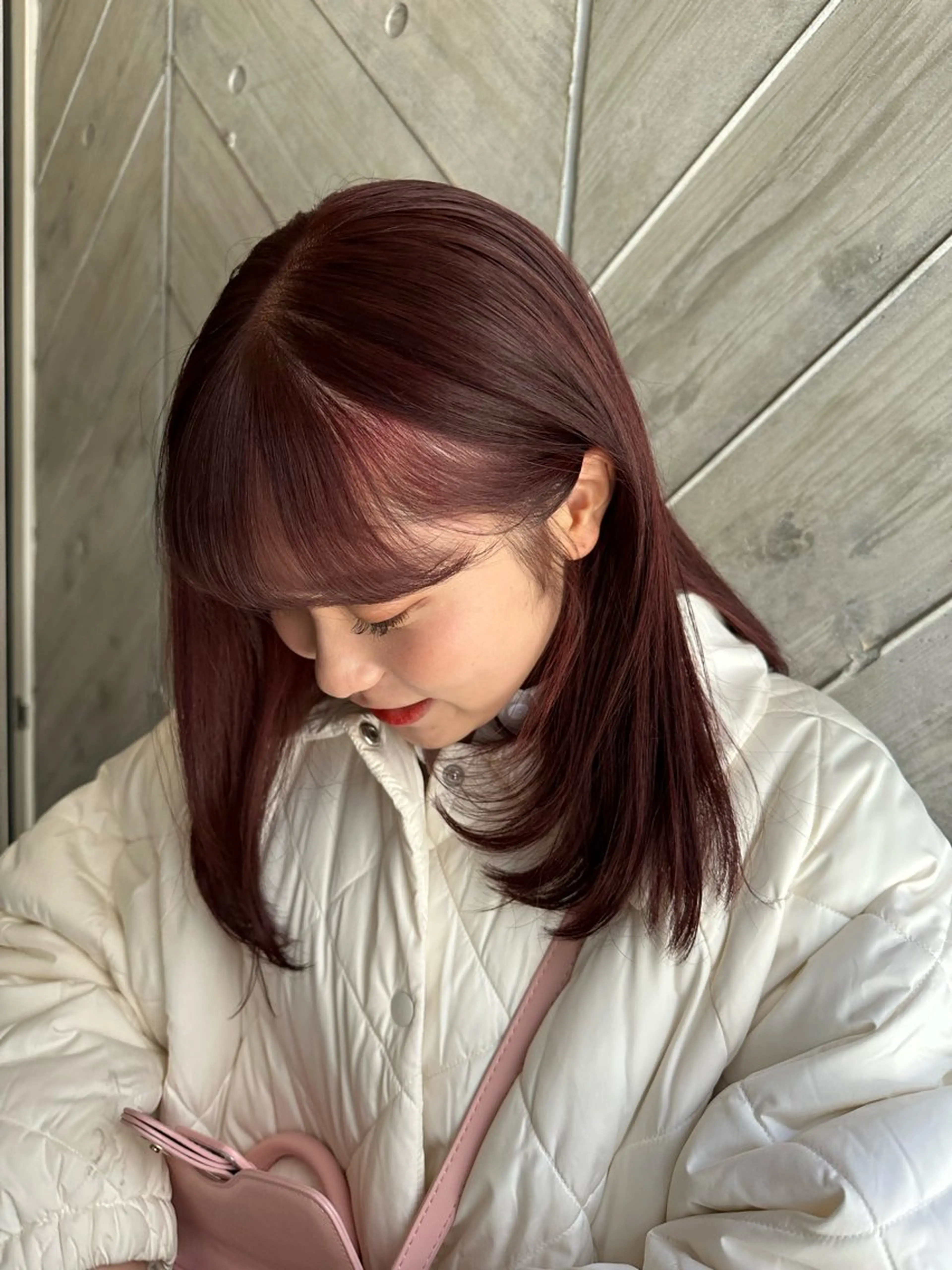 セミロング カラー ヘアアレンジ 🤎ono/ 切りっぱなしボブ🤎のヘアスタイル