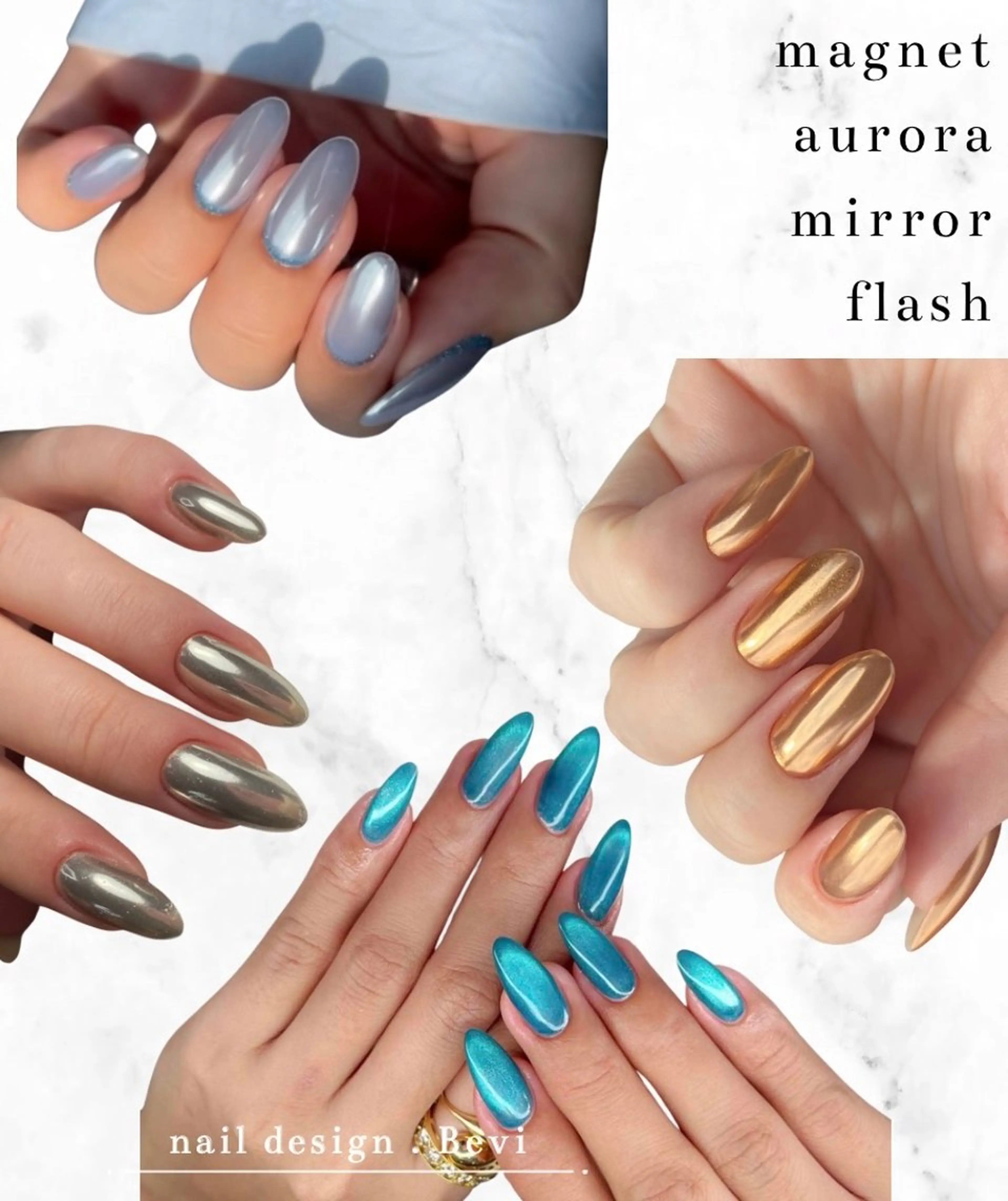 ネイル オーロラネイル クリアネイル フラッシュネイル フラッシュマグ マグネットネイル ハンドネイル Bevi salonのその他イメージ