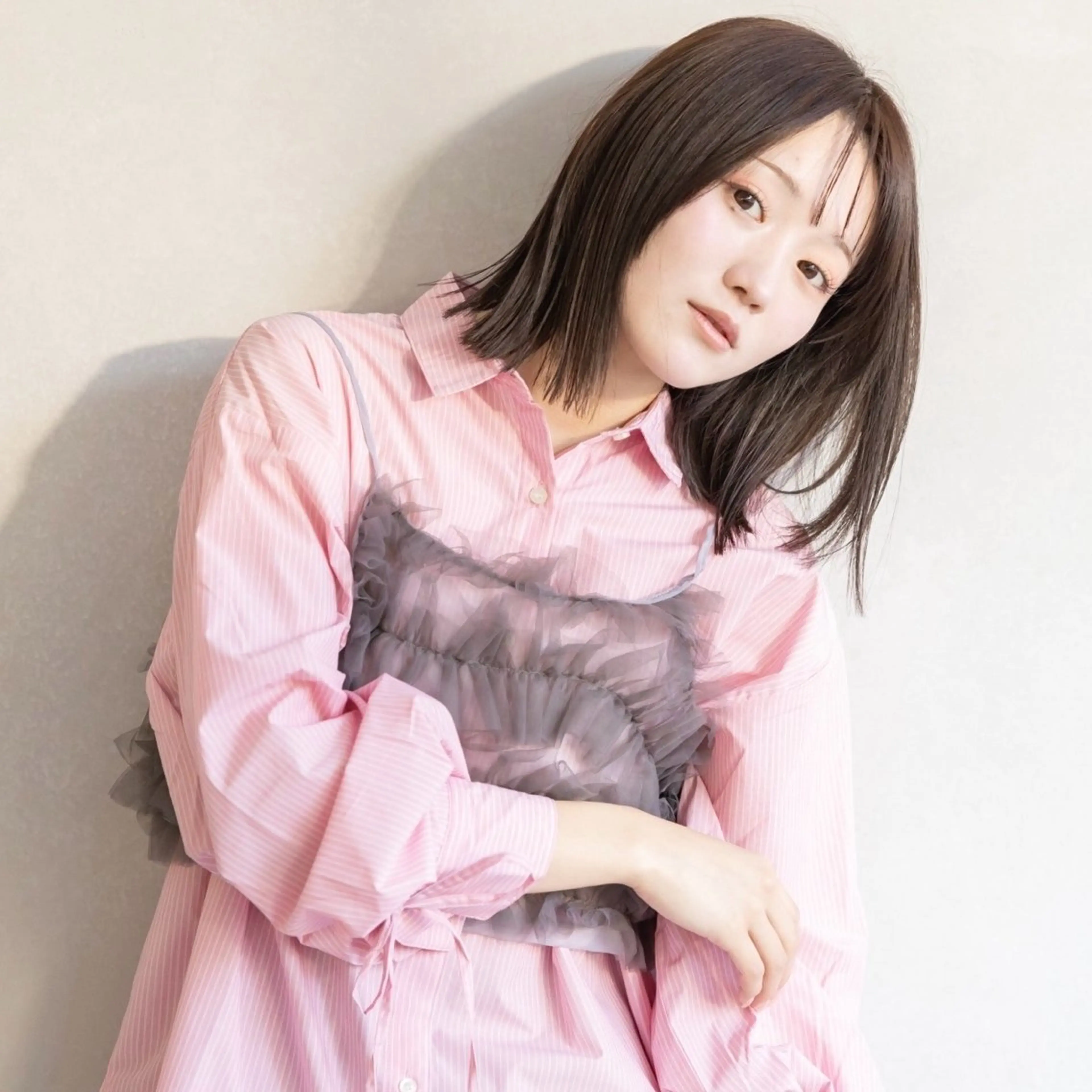 ミディアム カラー ヘアカラー トリートメント 🫧透明感カラー/ ボブ/小笠原汐海🪽のヘアスタイル