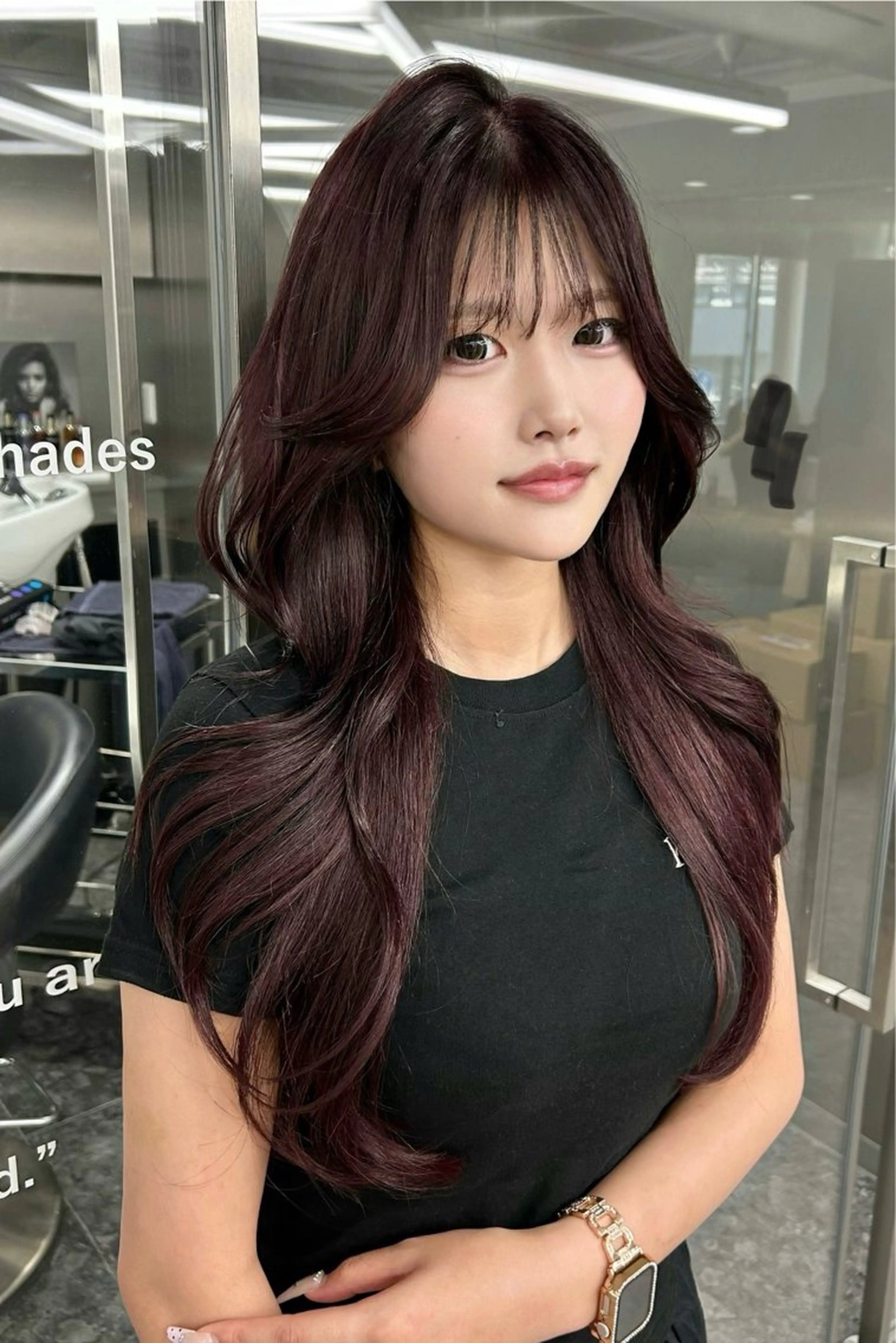 ロング カラー カット ヘアカラー nanaka 🤍韓国ワンホンヘアのヘアスタイル