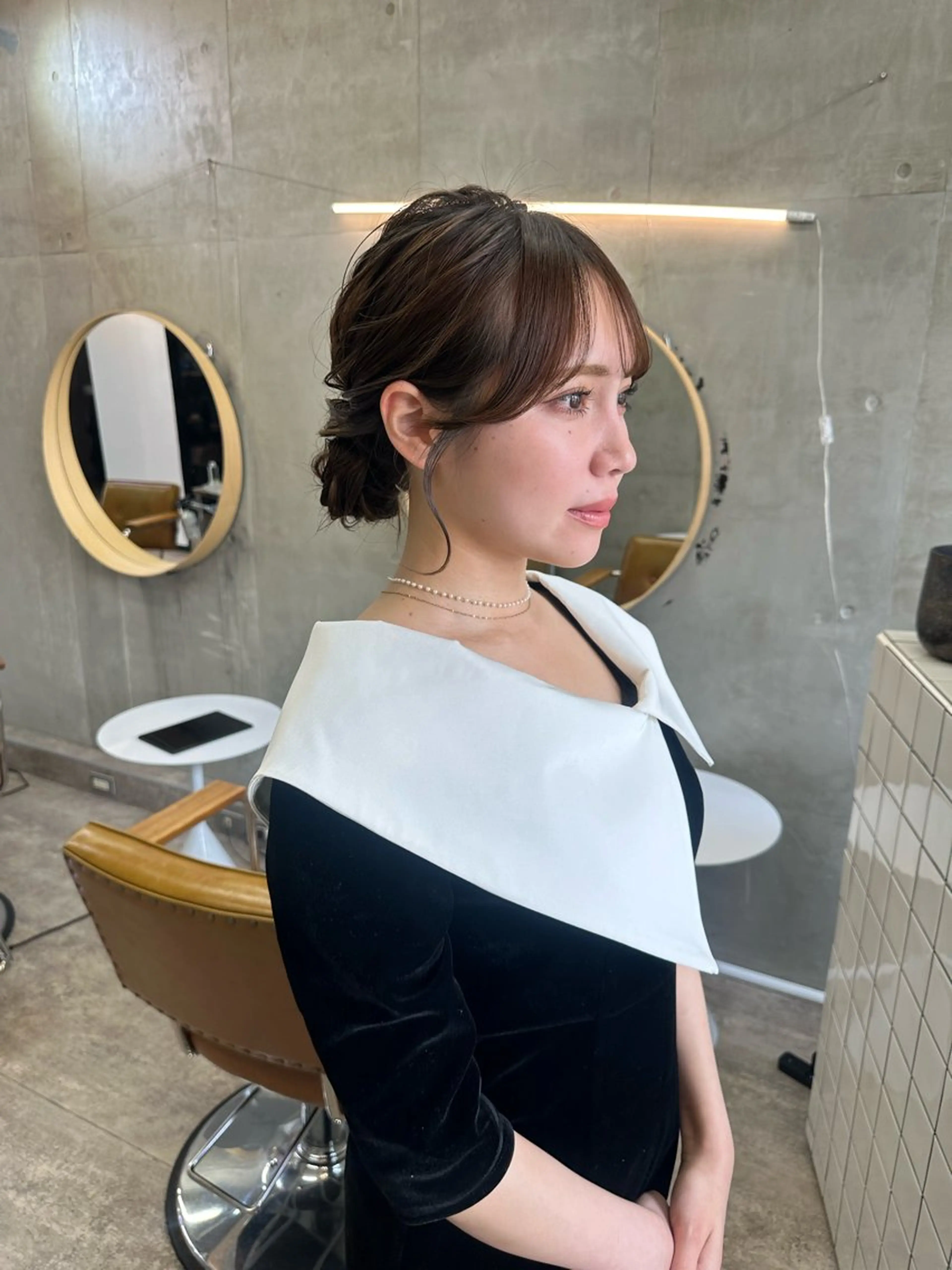 ミディアム ヘアアレンジ オレンジブラウン ヘアセット カットモデル募集中 ／HARUKA🎀のヘアスタイル