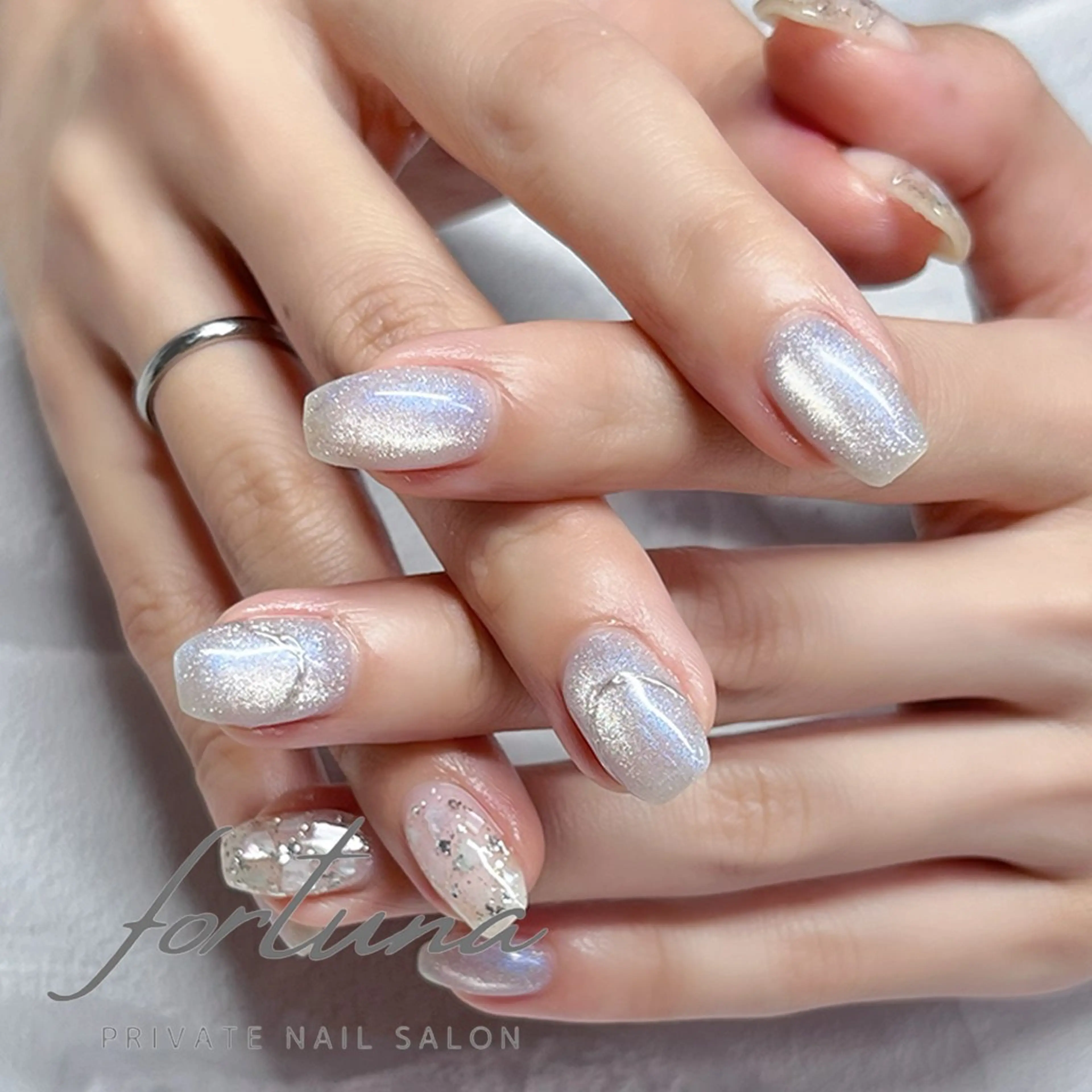 ネイル ジェルネイル マグネットネイル パラジェル 夏ネイル ハンドネイル fortuna 武藤裕美のネイルデザイン