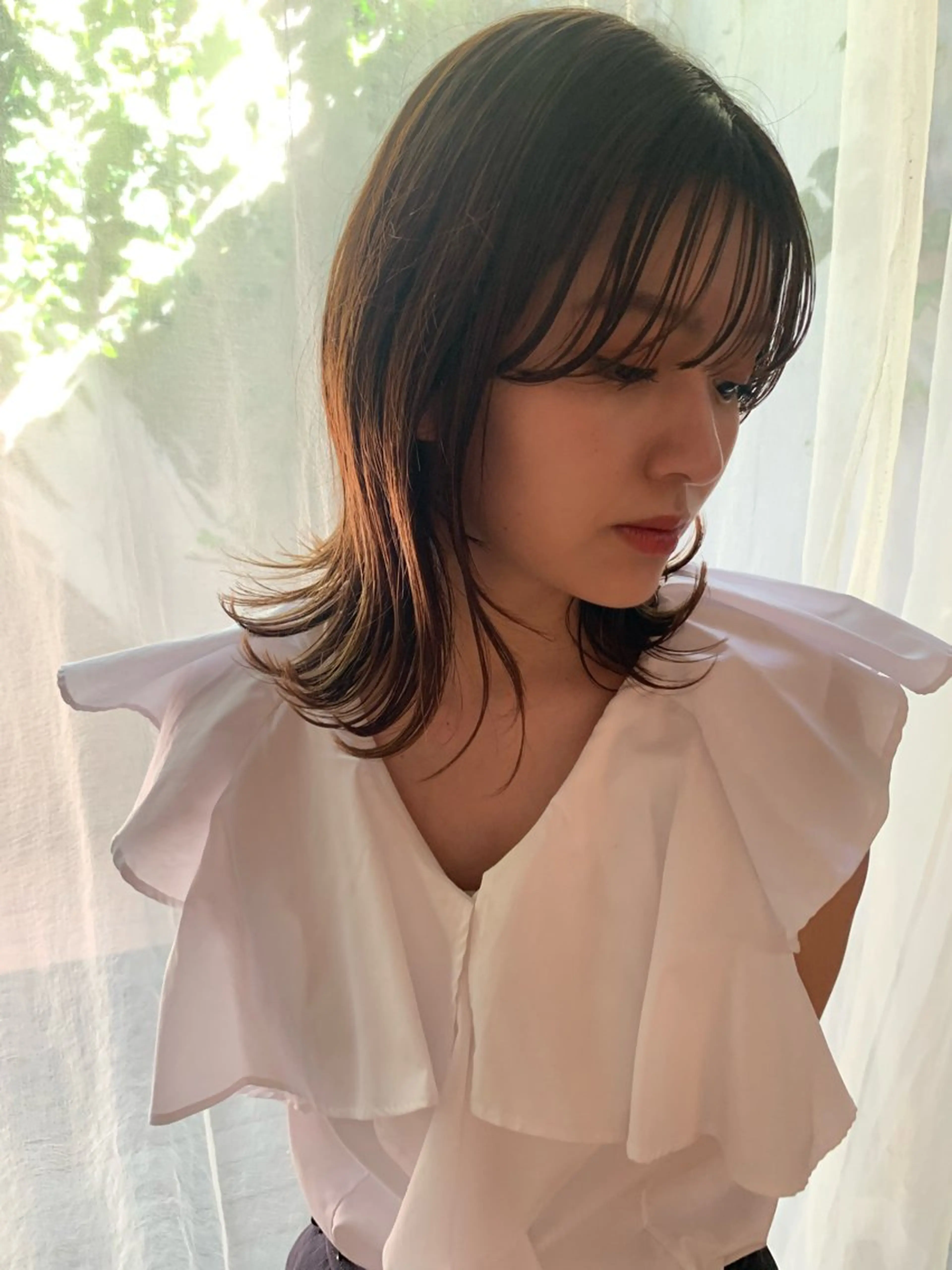 セミロング 韓国風ヘア🐰 長谷川のヘアスタイル