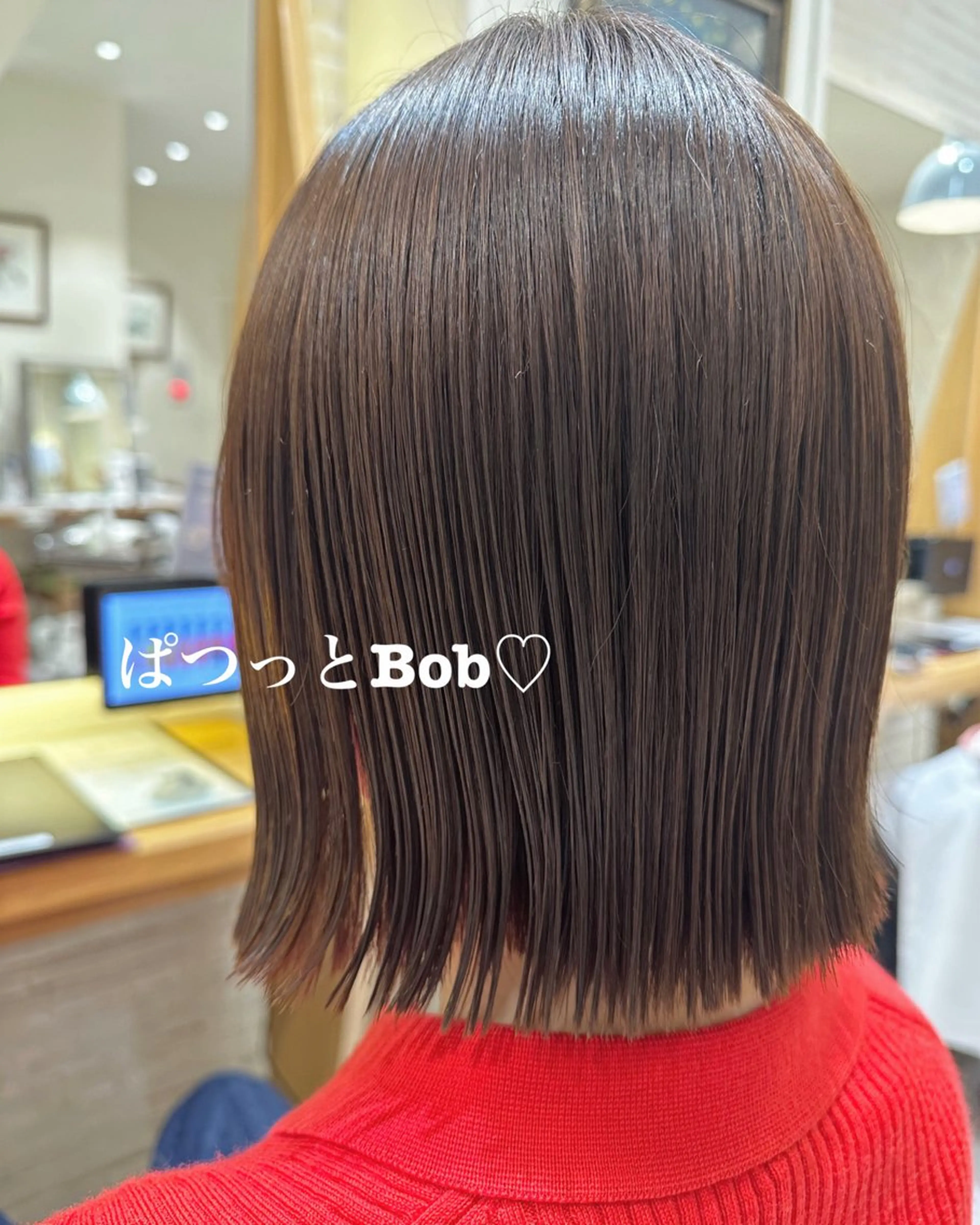 ミディアム ボブ カット 縮毛矯正 美髪矯正/渡辺 りんのヘアスタイル