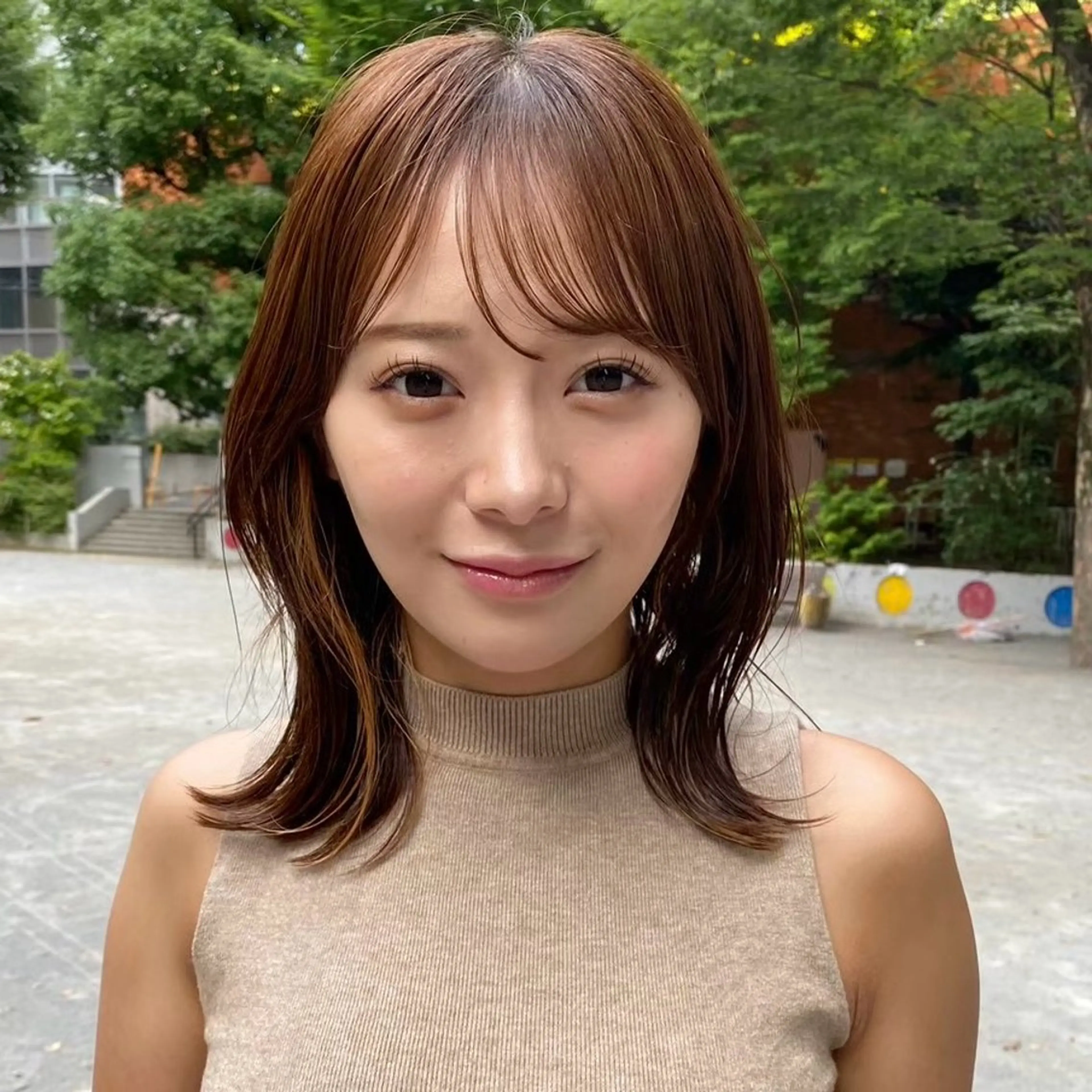 ミディアム ミディアムパーマ ハイライト 髪質改善 レイヤーカット ショート職人 美容師【KENTA】のヘアスタイル