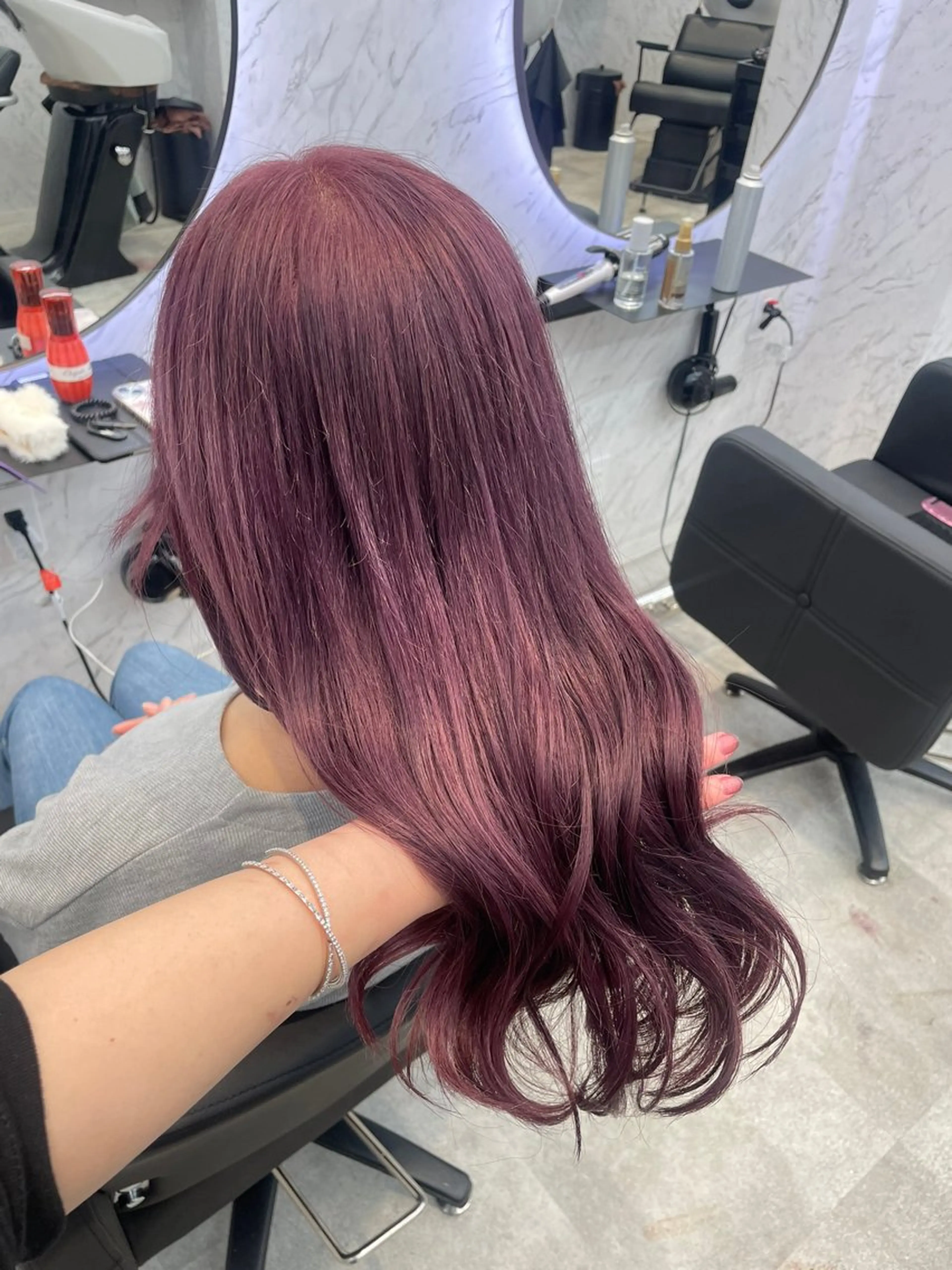 ロング カラー ラベンダーカラー ラベンダーピンク ピンクカラー ヘアカラー hair salon dot. mooda 韓国風サロン 町田店所属・韓国風ヘア🎀🩶 /♡𝓝𝓸𝓪♡のヘアスタイル