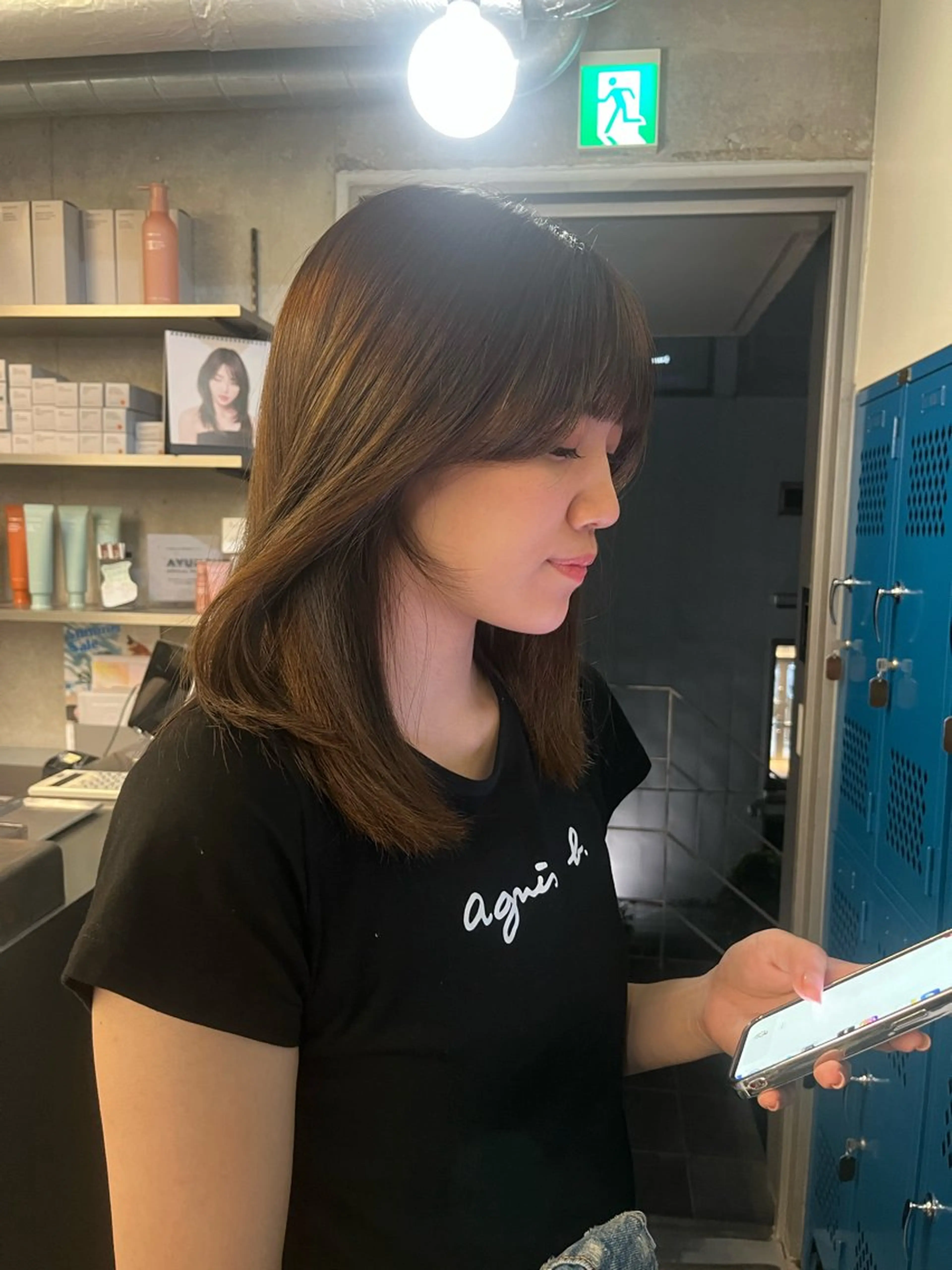 ミディアム 顔周りカット 小顔カット 韓国ボブ/ハッシュ カットKIRAのヘアスタイル