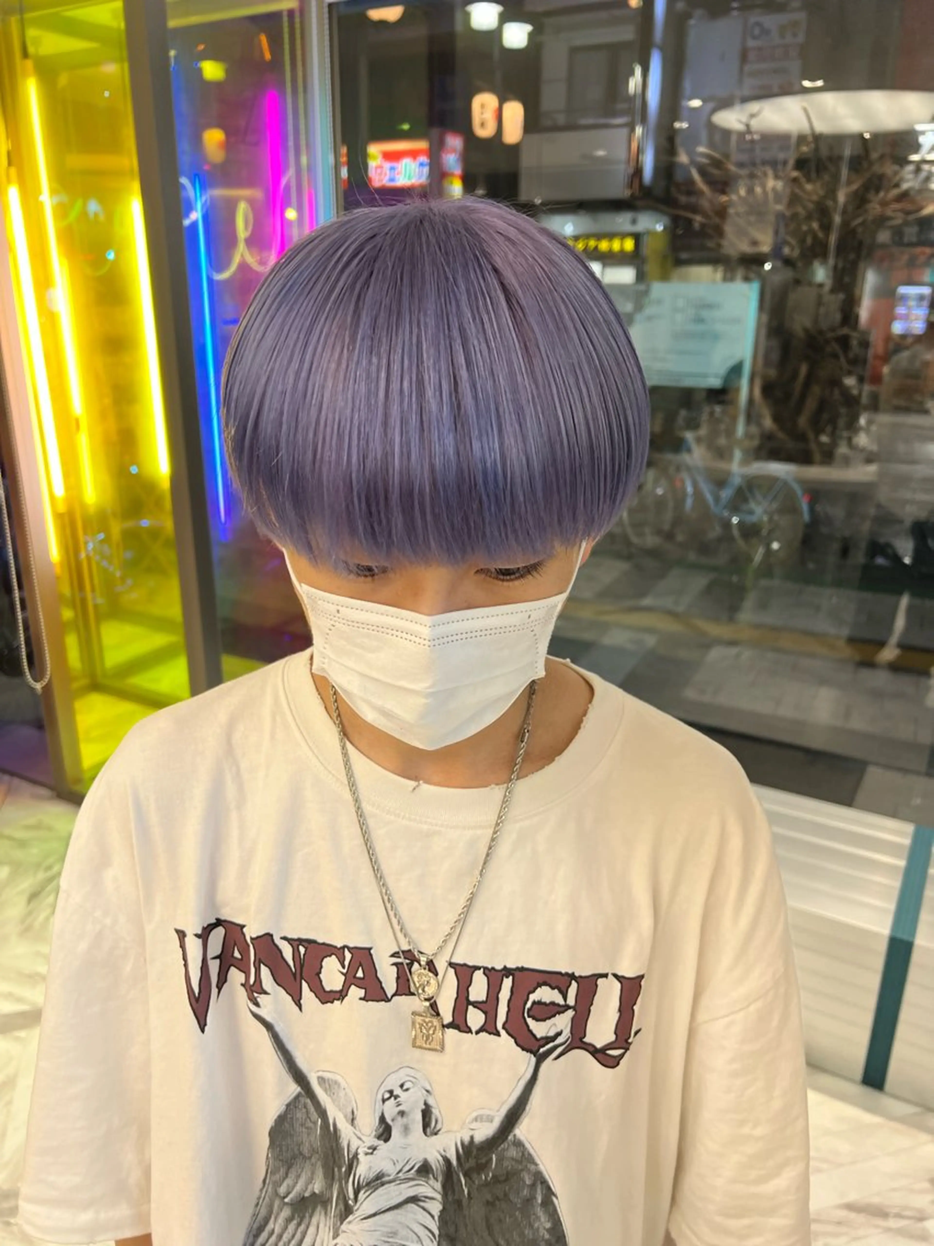 ショート カラー メンズ メンズハイトーン ハイトーンカラー パープルカラー 似合わせ SHOYAのヘアスタイル