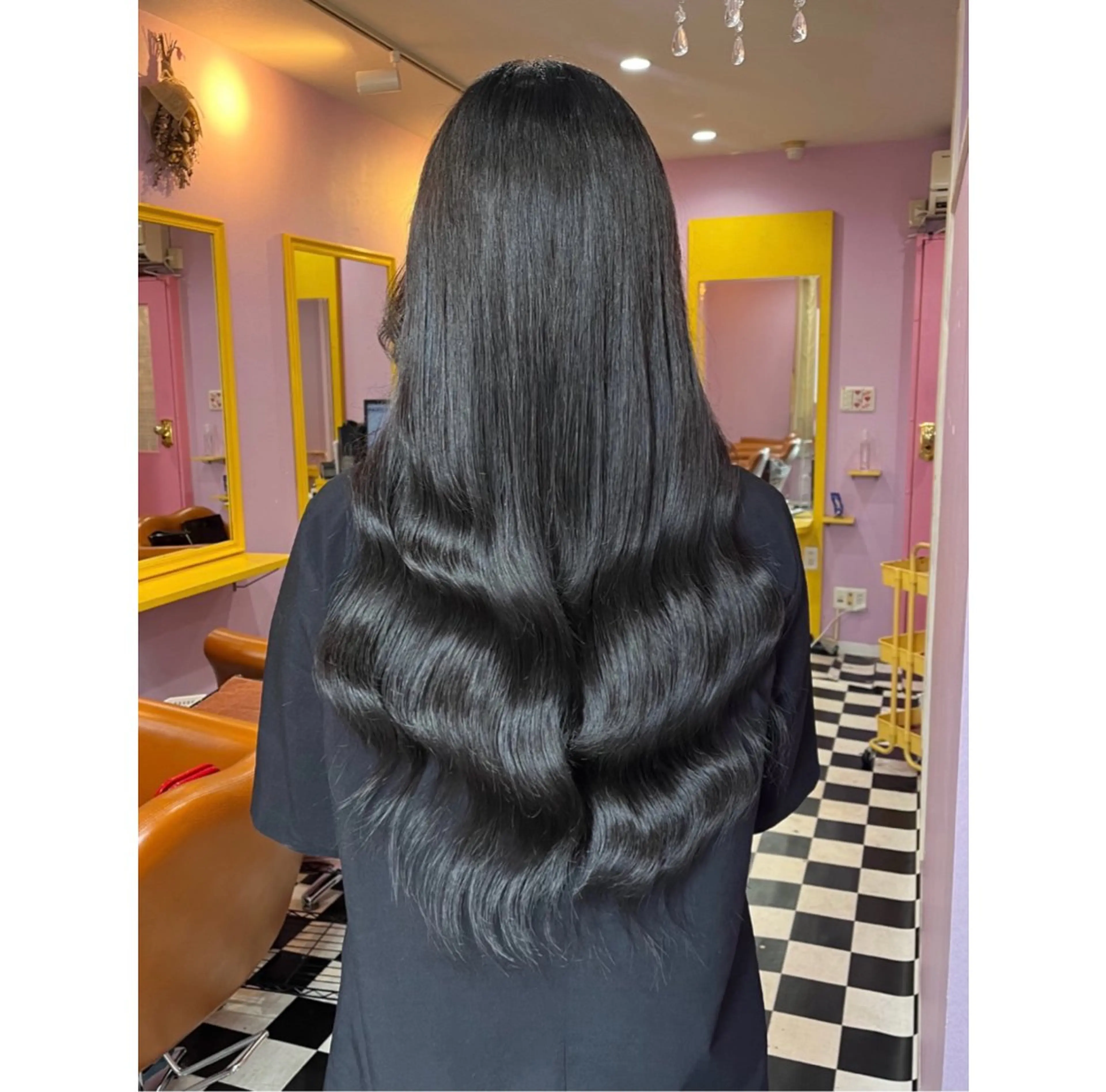ロング カラー＋ちび編み込み エクステ梅田🐨のヘアスタイル