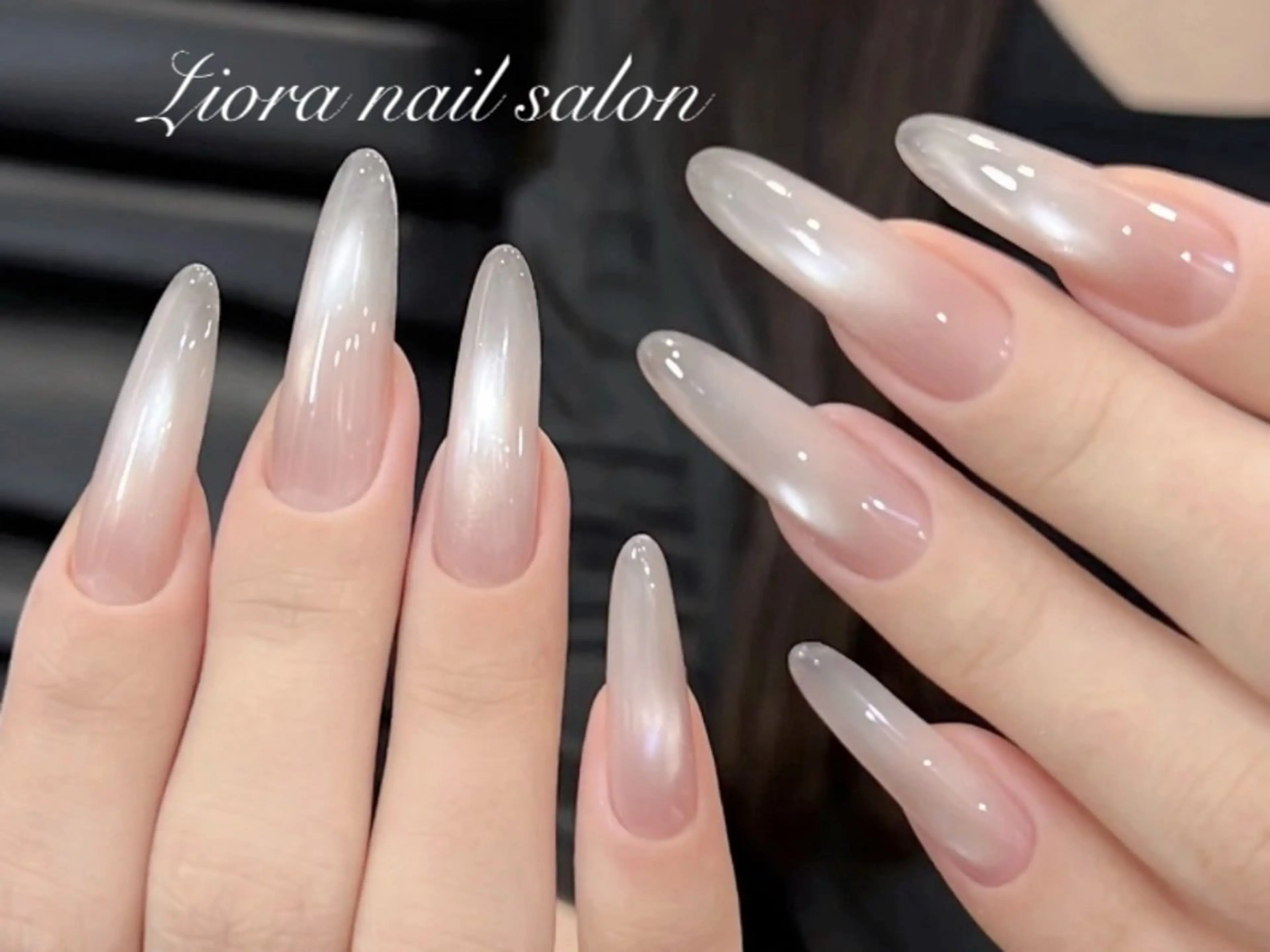 ネイル フレンチネイル ジェルネイル ガーリー グラデーション キラキラネイル ハンドネイル Liora nail スカルプ専門店のネイルデザイン