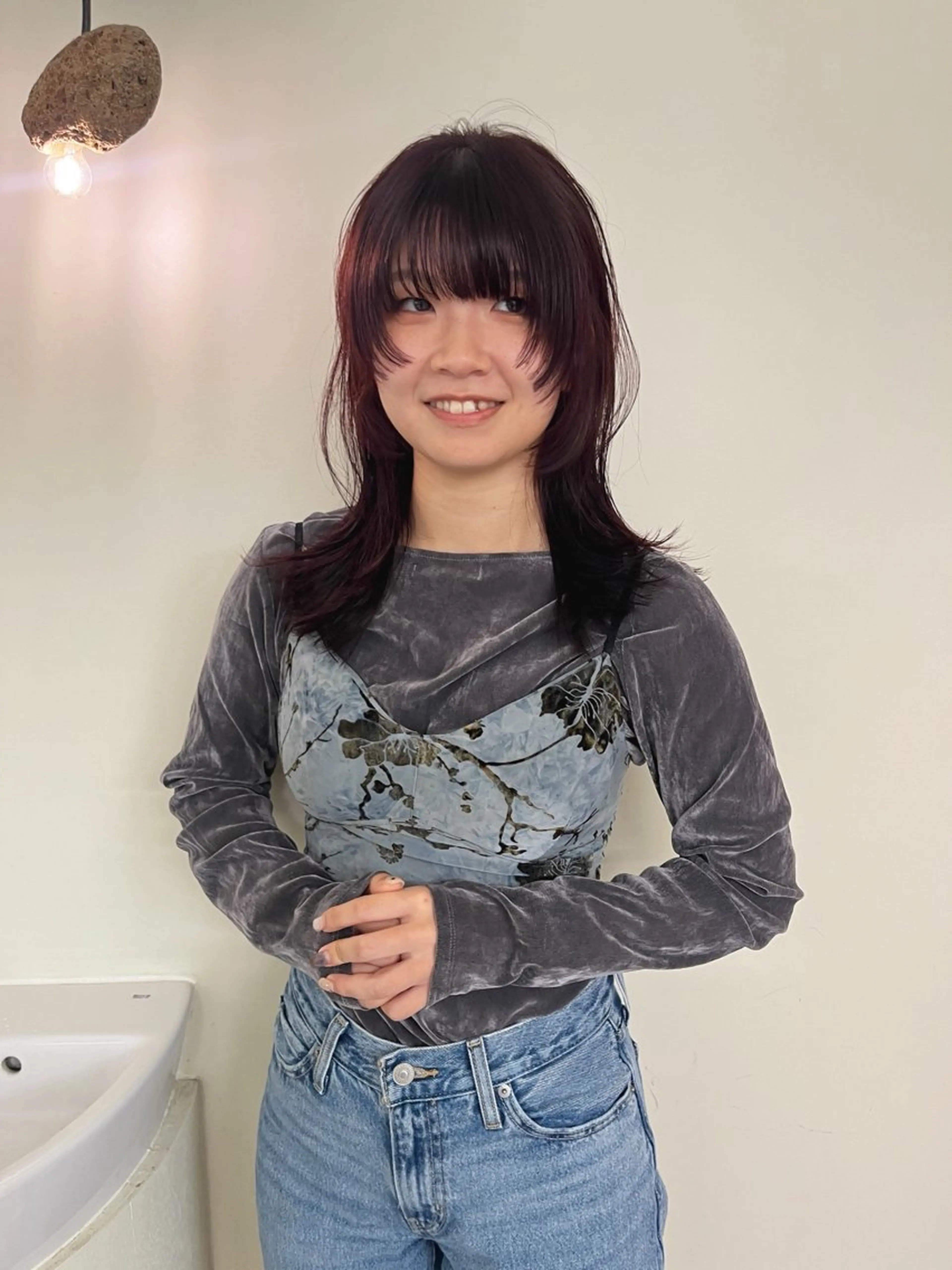 ロング レイヤーカット ロング メンズハイトーン/栄 /イトウタケルのヘアスタイル