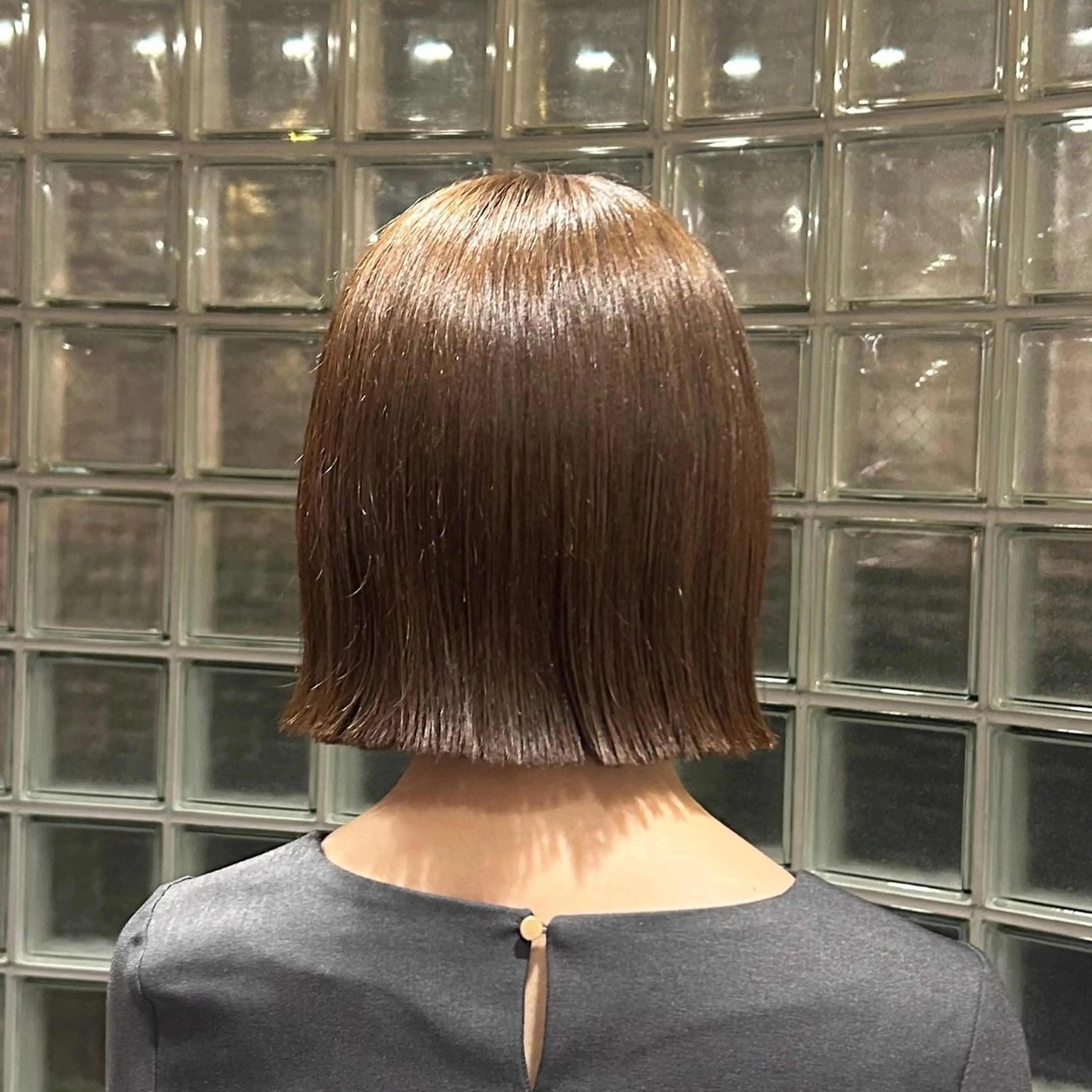 ミディアム カラー 切りっぱなしボブ ベージュカラー ボブ カット nana/ボブ/ レイヤー/梅田のヘアスタイル