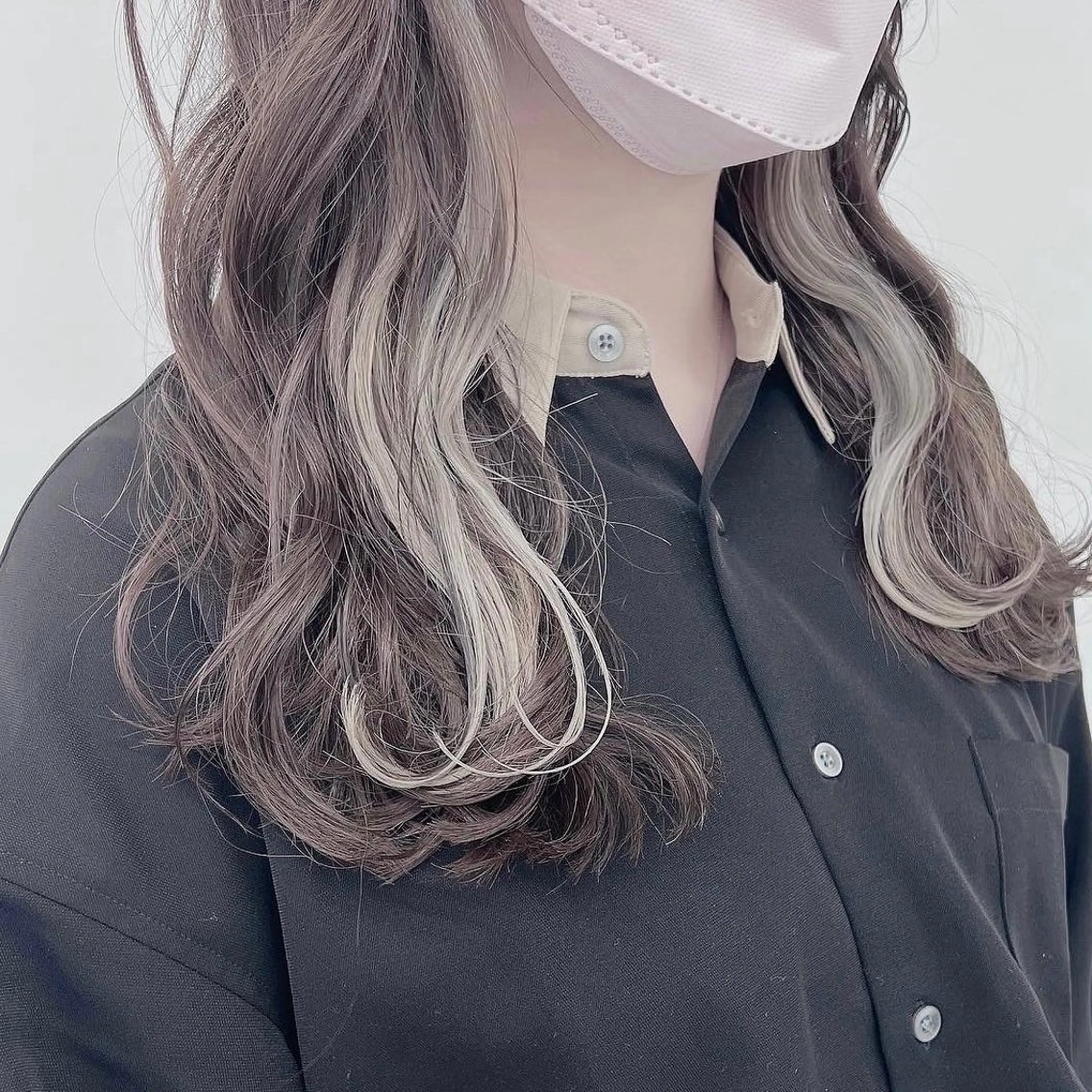 セミロング カラー カット 縮毛矯正 韓国スタイル🇰🇷 トレンドレイヤー🪡のヘアスタイル