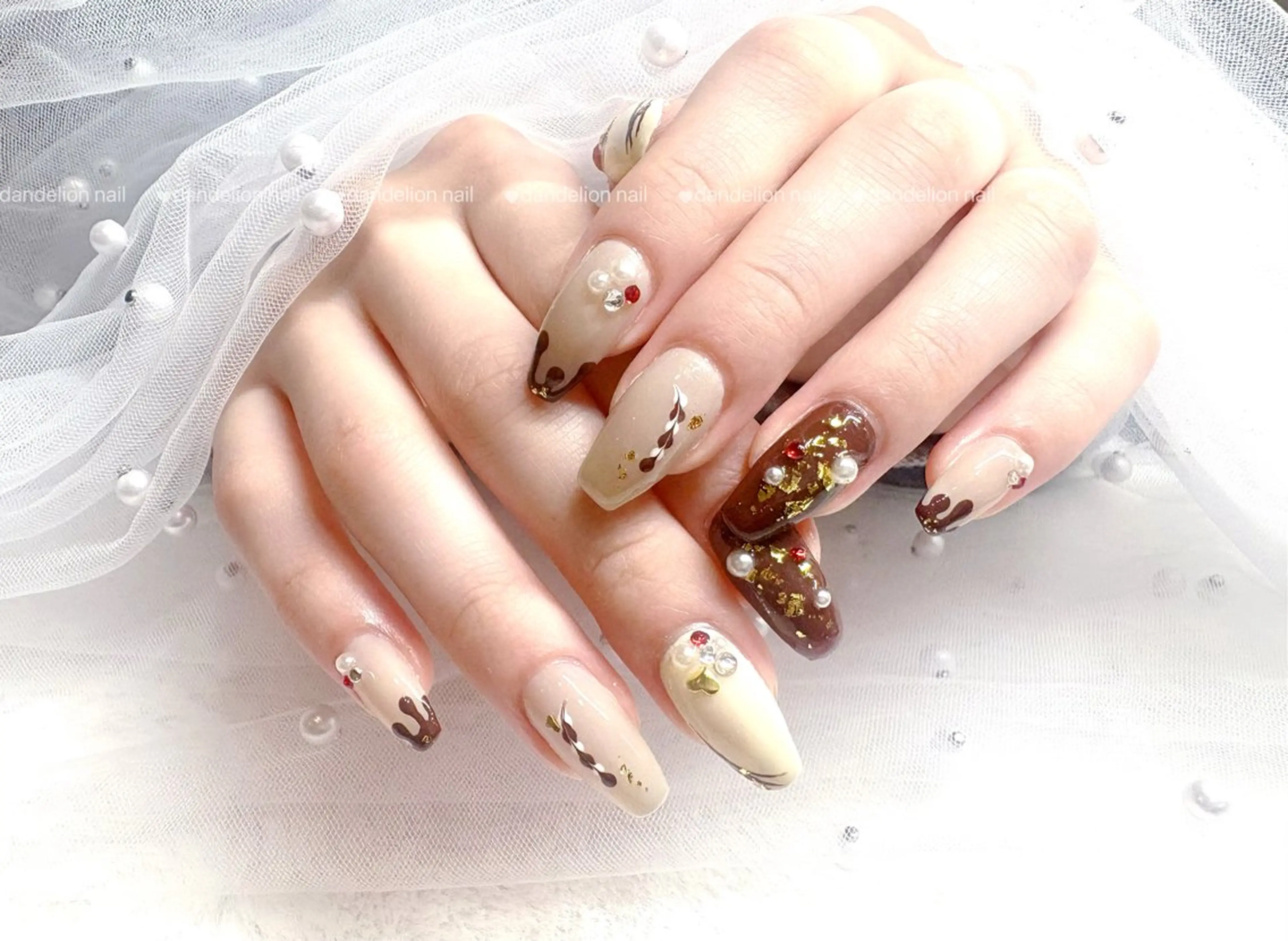 ロング ハンドネイル dandelion nail北千住のネイルデザイン