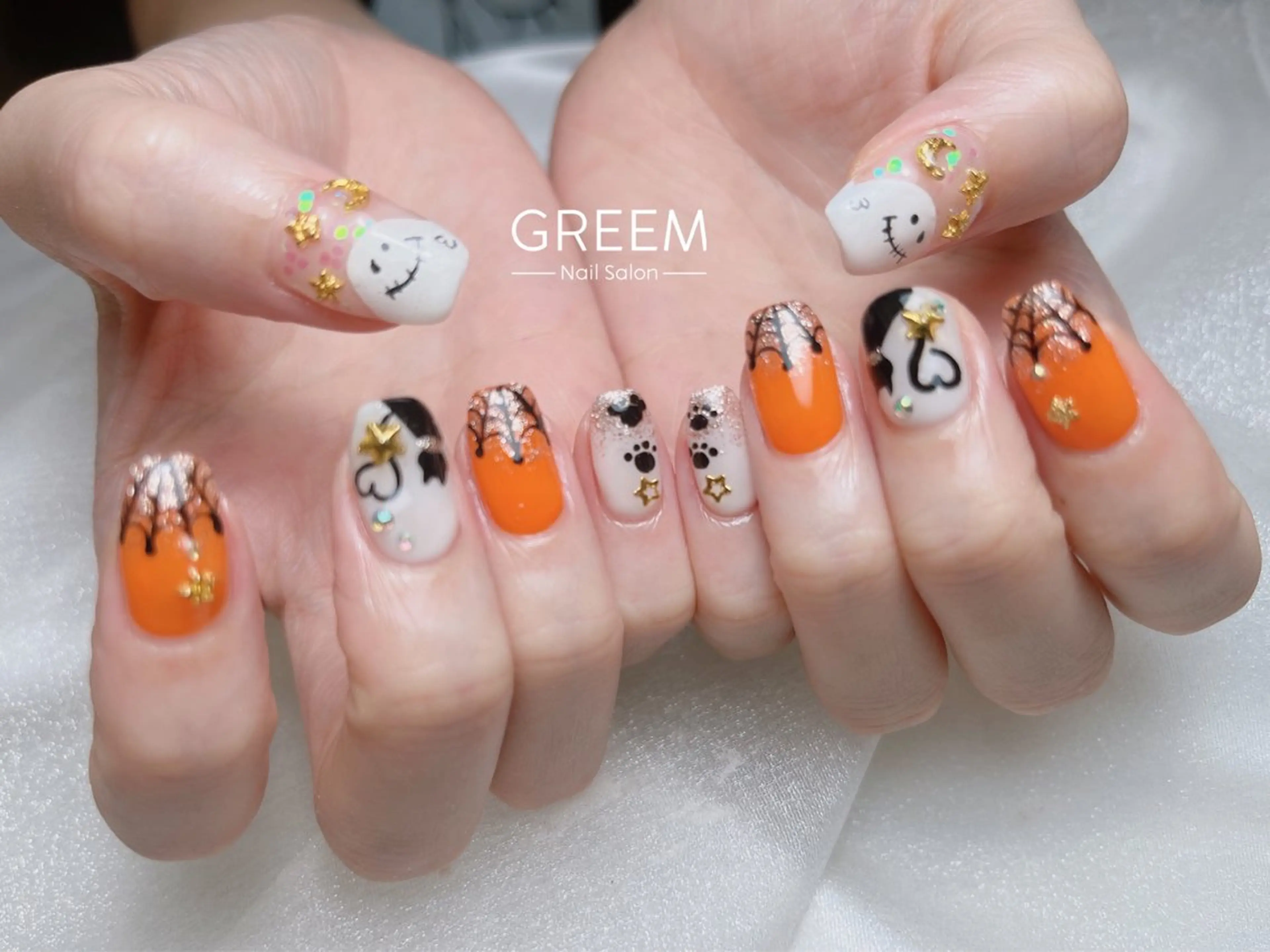 ネイル フラッシュネイル ジェルネイル ハロウィン マグネットネイル オフィスネイル ハンドネイル GREEM グリームのネイルデザイン