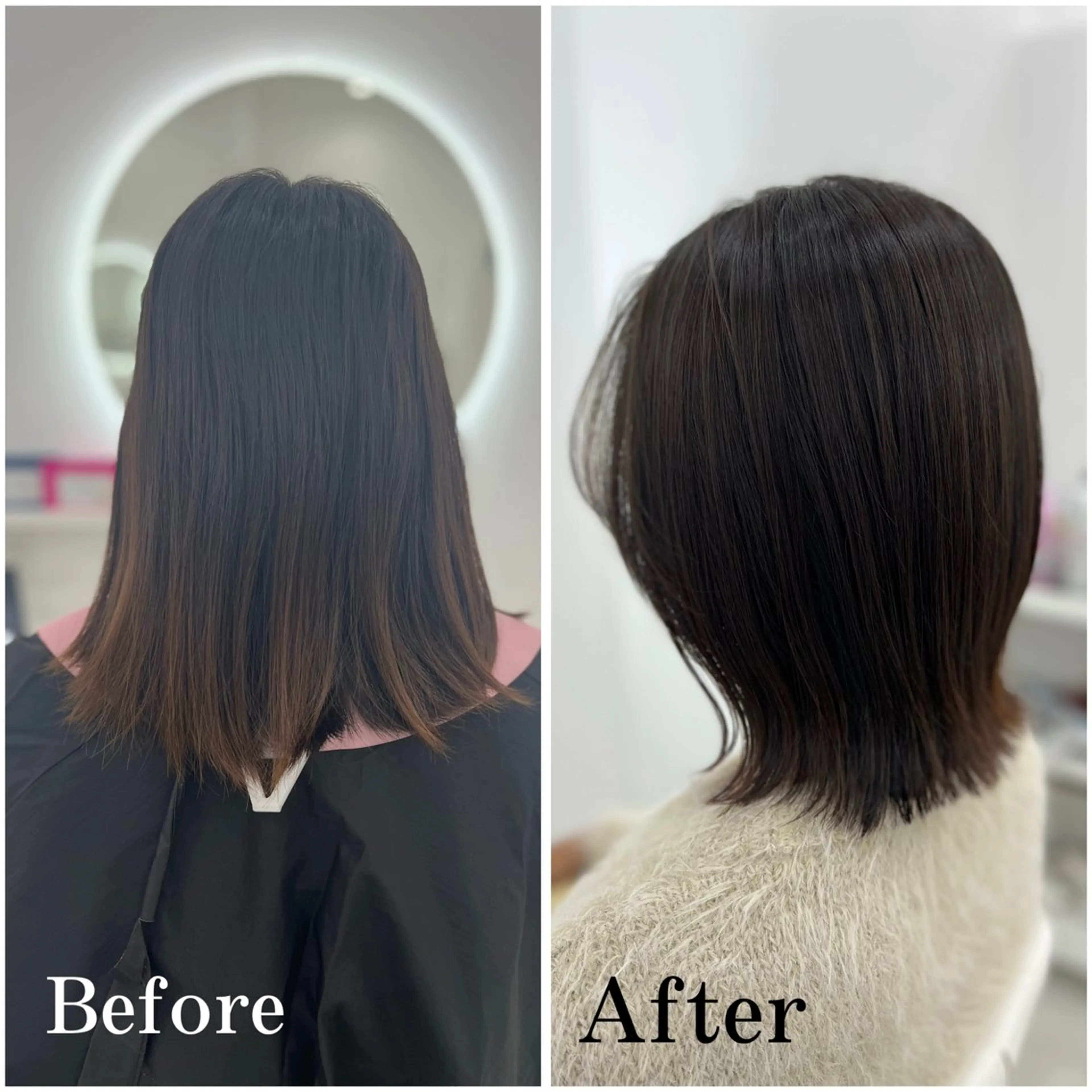 ミディアム カット ヘアカラー トリートメント ✄﻿aini天王寺 ✄﻿ゆ乃のヘアスタイル