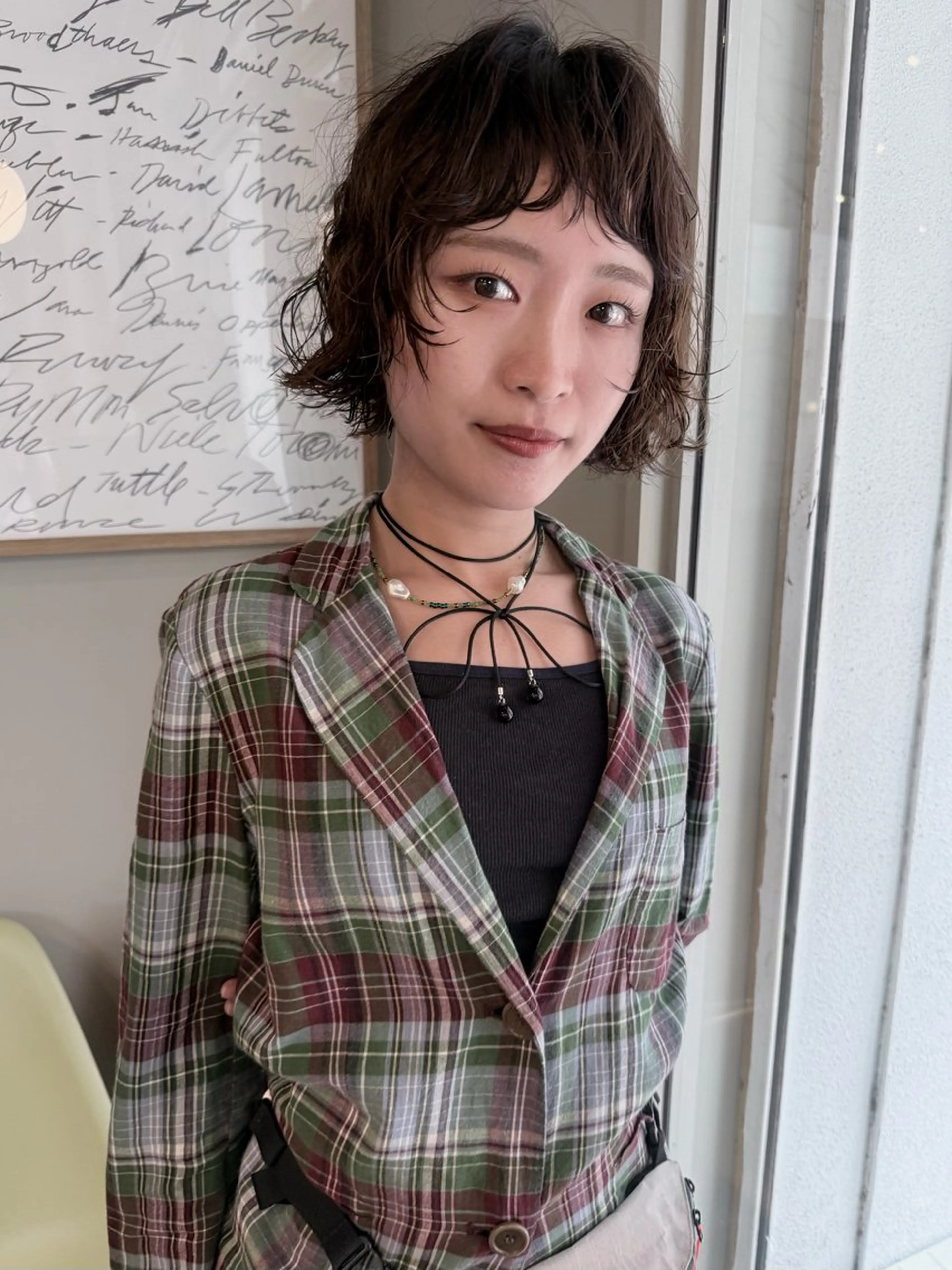 ショート パーマ レイヤーカット カット パーマ トリートメント ショート/パーマ /muku サリのヘアスタイル