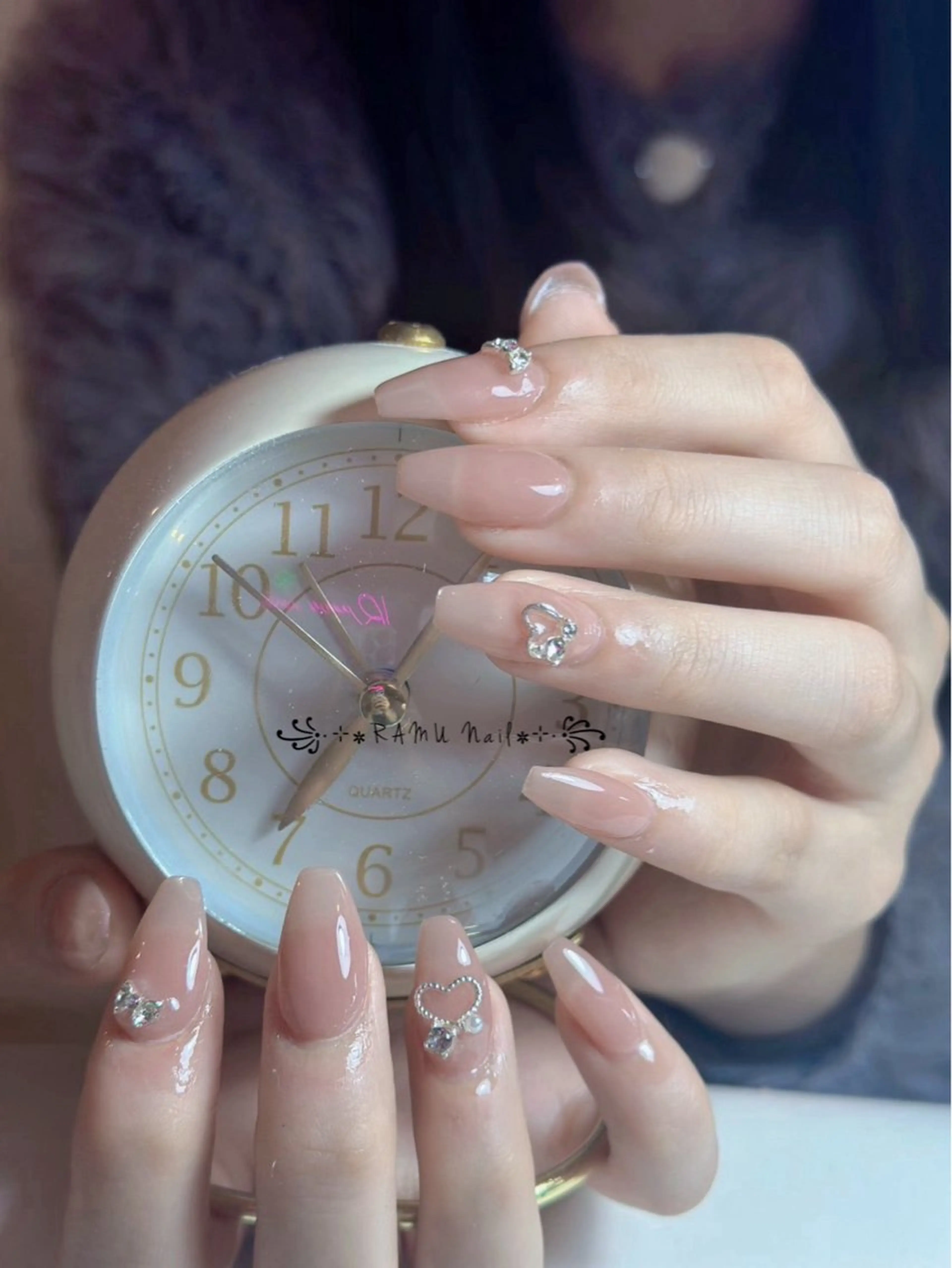 ネイル キラキラネイル マグネットネイル ミラーネイル ピンク 春ネイル ハンドネイル RAMU Nail 恵比寿店のネイルデザイン