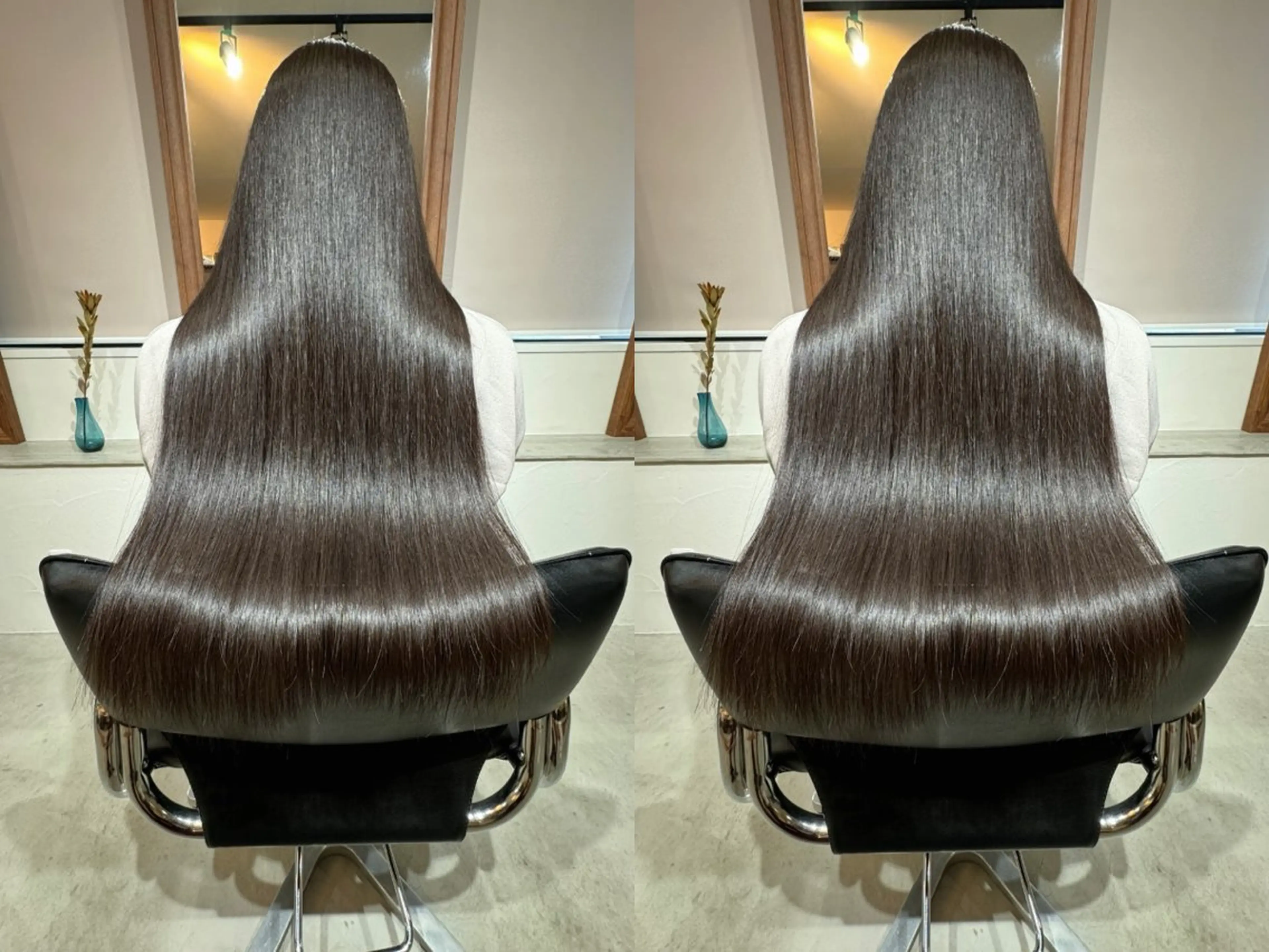 ロング カット 縮毛矯正 トリートメント (h)wim ウィムのヘアスタイル