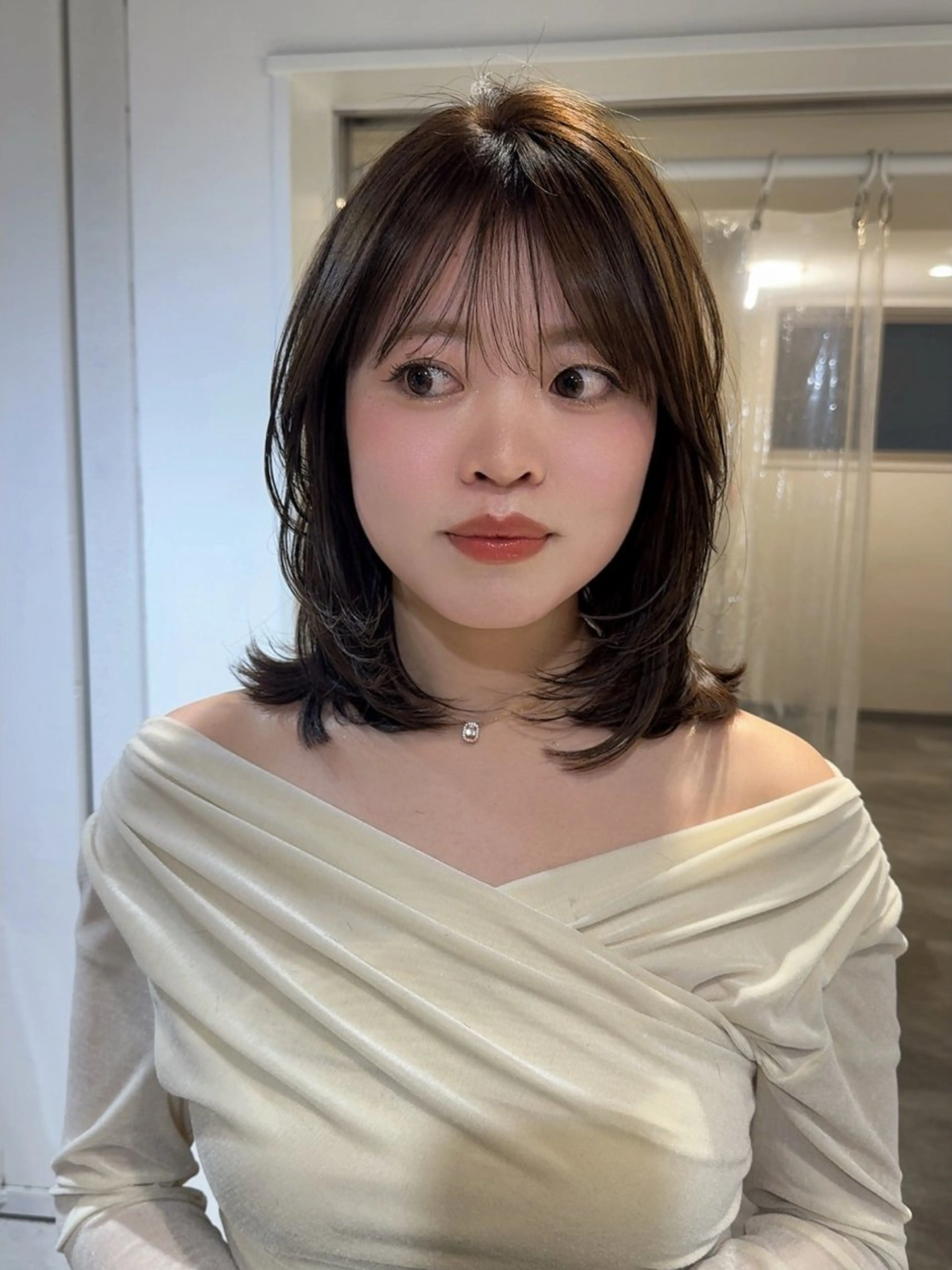 セミロング カット ヘアカラー トリートメント 顔周りcut・ご相談 ＝新宿しずく🇰🇷のヘアスタイル