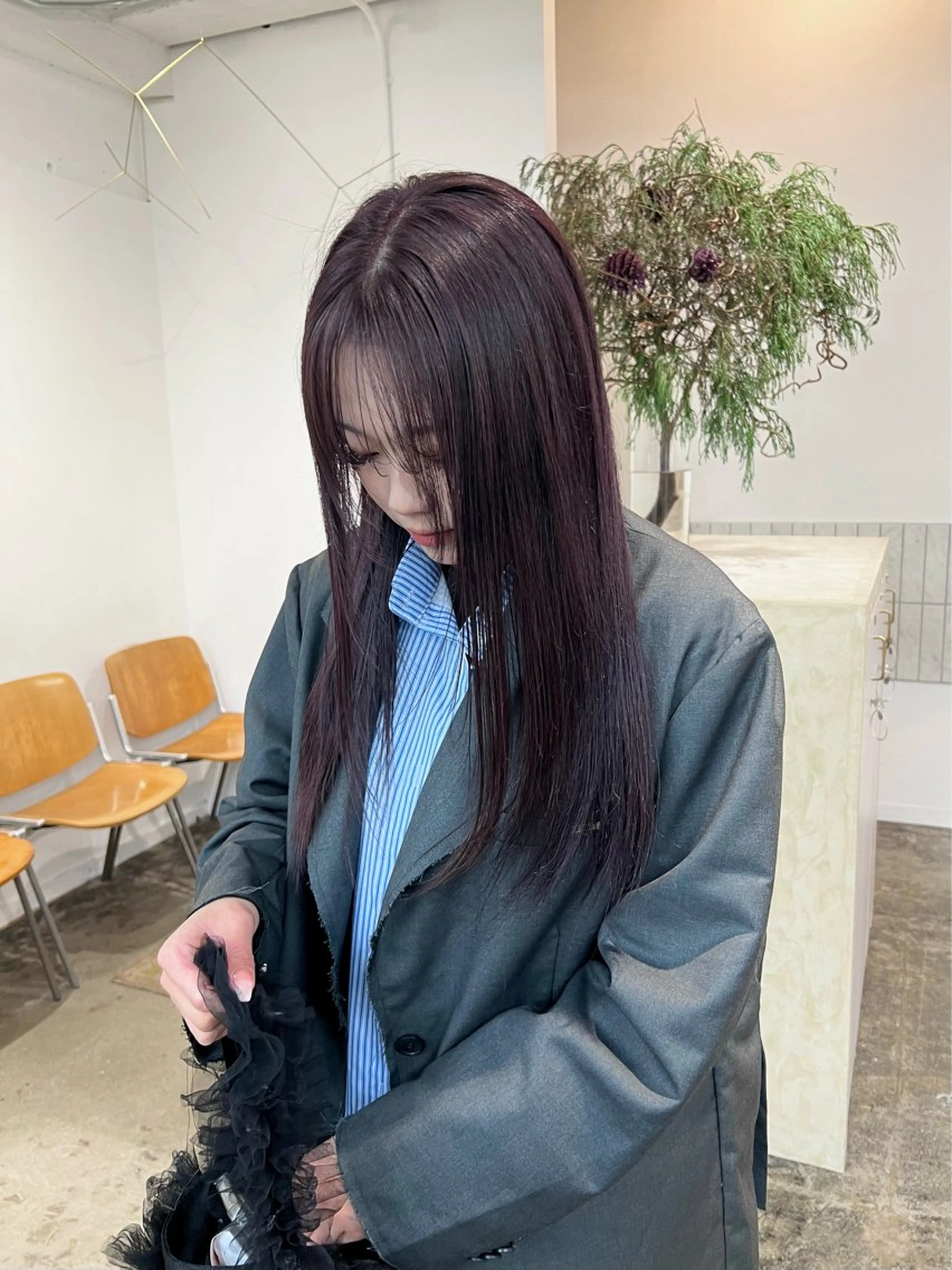 ロング カラー ブリーチ ブリーチなしカラー Terve. 赤松 メイのヘアスタイル