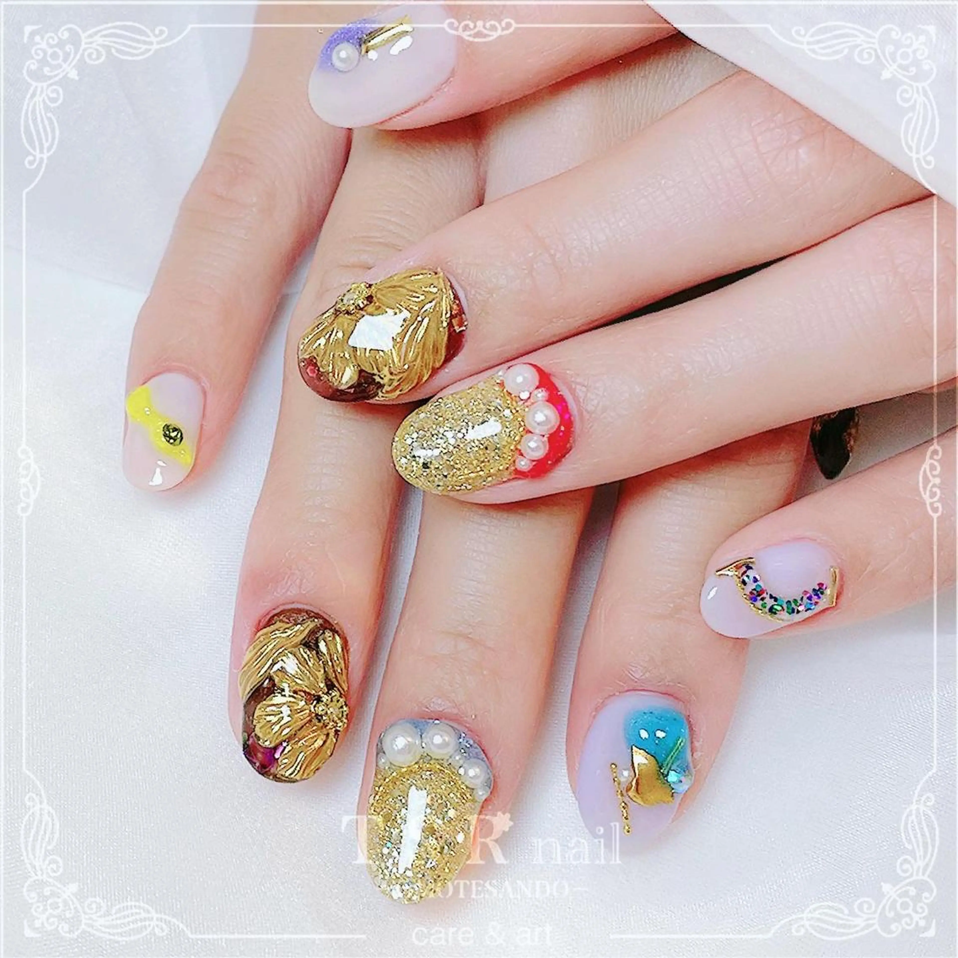 ネイル 桜ネイル フラワーネイル ジェルネイル ハンドネイル ハンドケア 爪咲 りり花のネイルデザイン