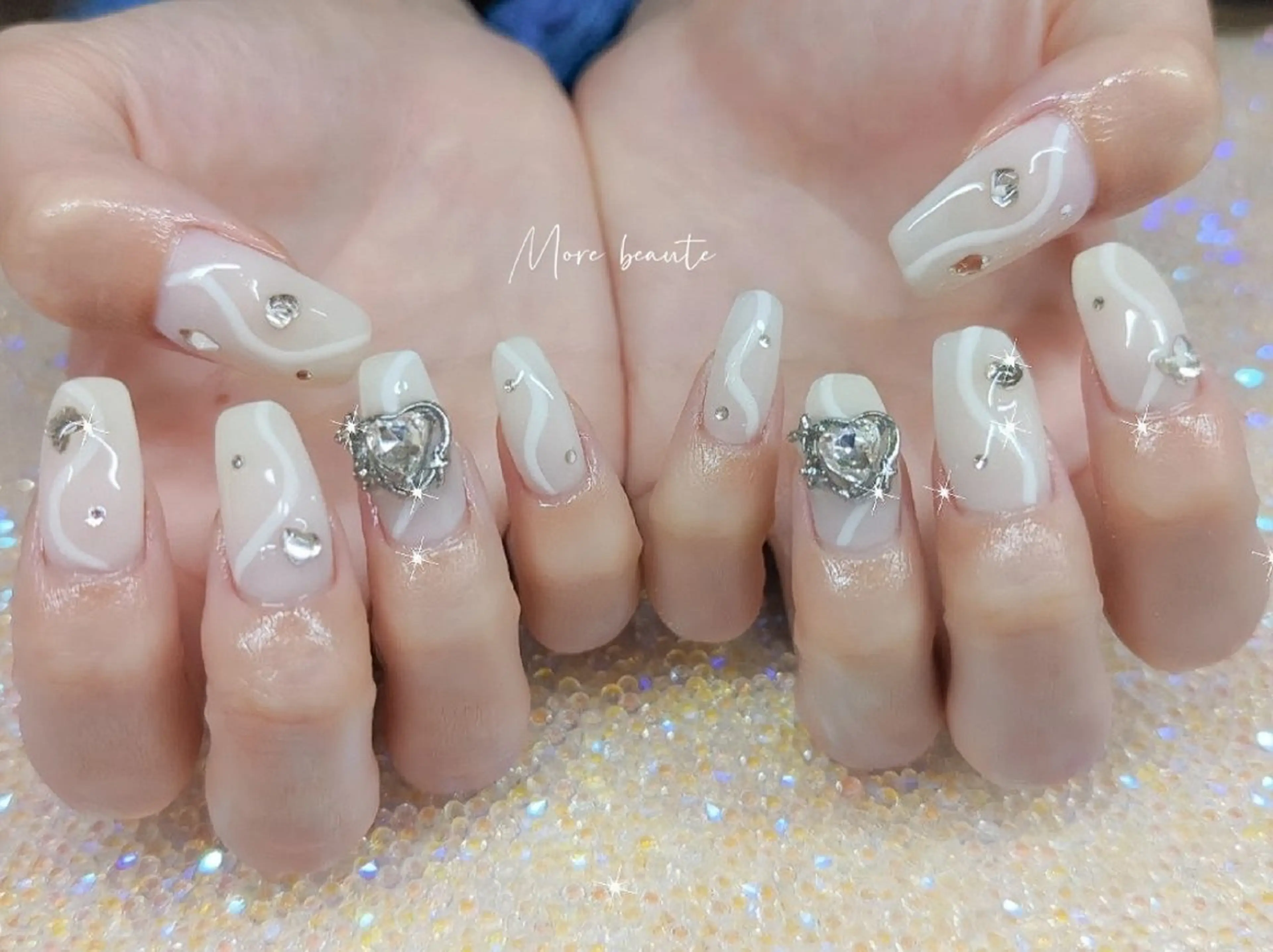 ネイル 桜ネイル 長さ出し ジェルネイル ハート 韓国ネイル ハンドネイル I LOVE ME NAIL.｡.:*♡のネイルデザイン