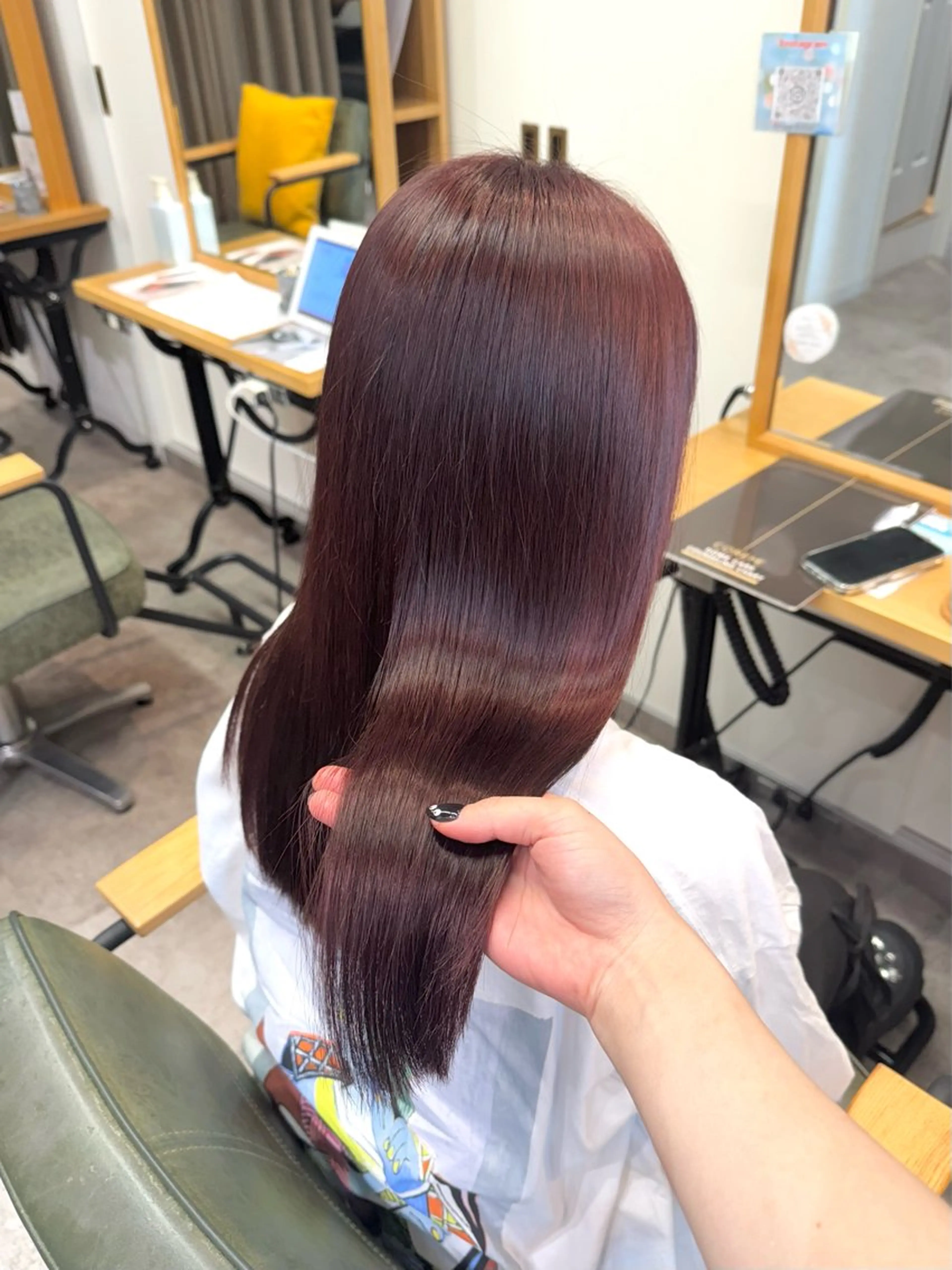 ロング カラー ブリーチ レッドカラー 髪質改善 縮毛矯正/エクステ ヘアアレンジ/ひふみのヘアスタイル