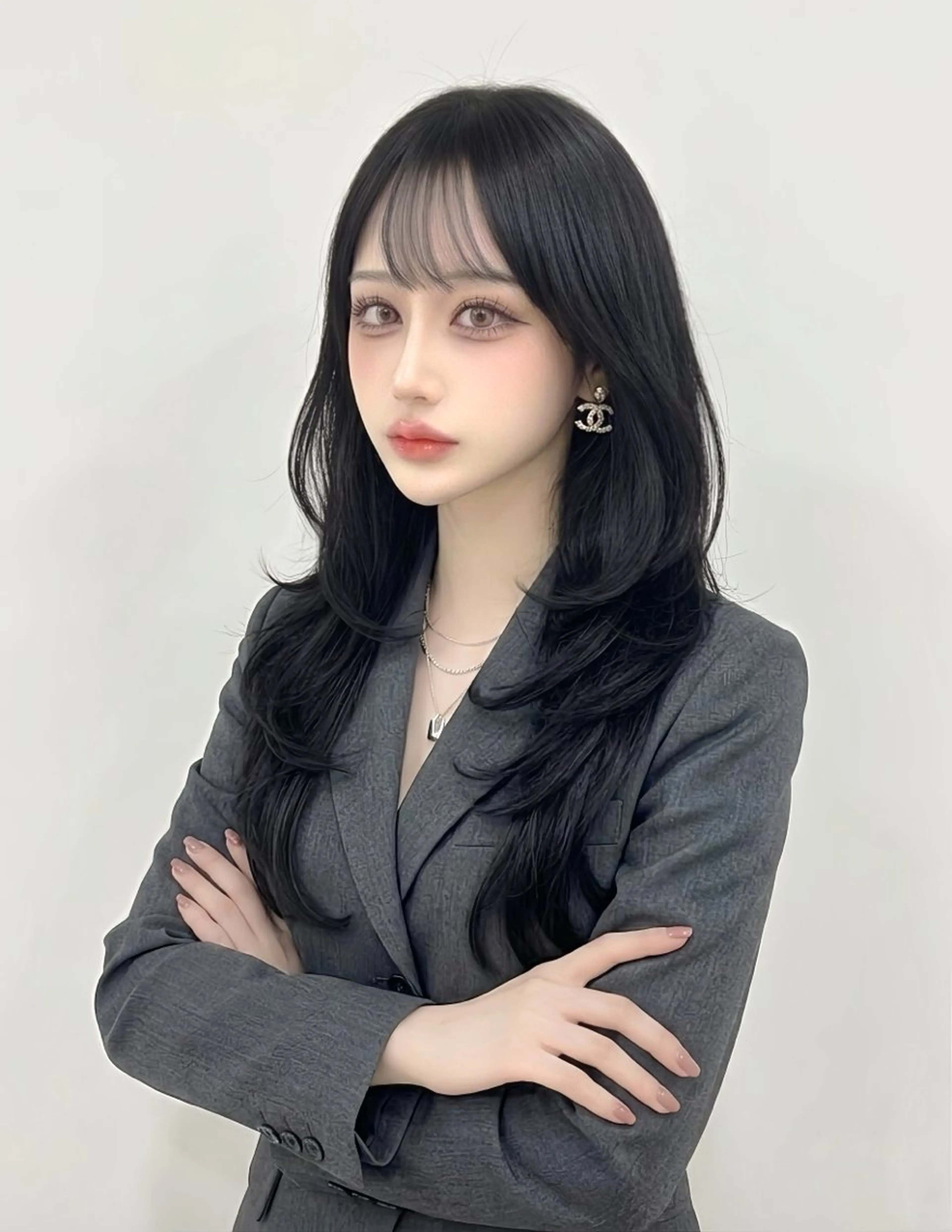 ロング カラー カット ヘアカラー トリートメント レイヤー/髪質改善 /透け感カラー/艶髪のヘアスタイル