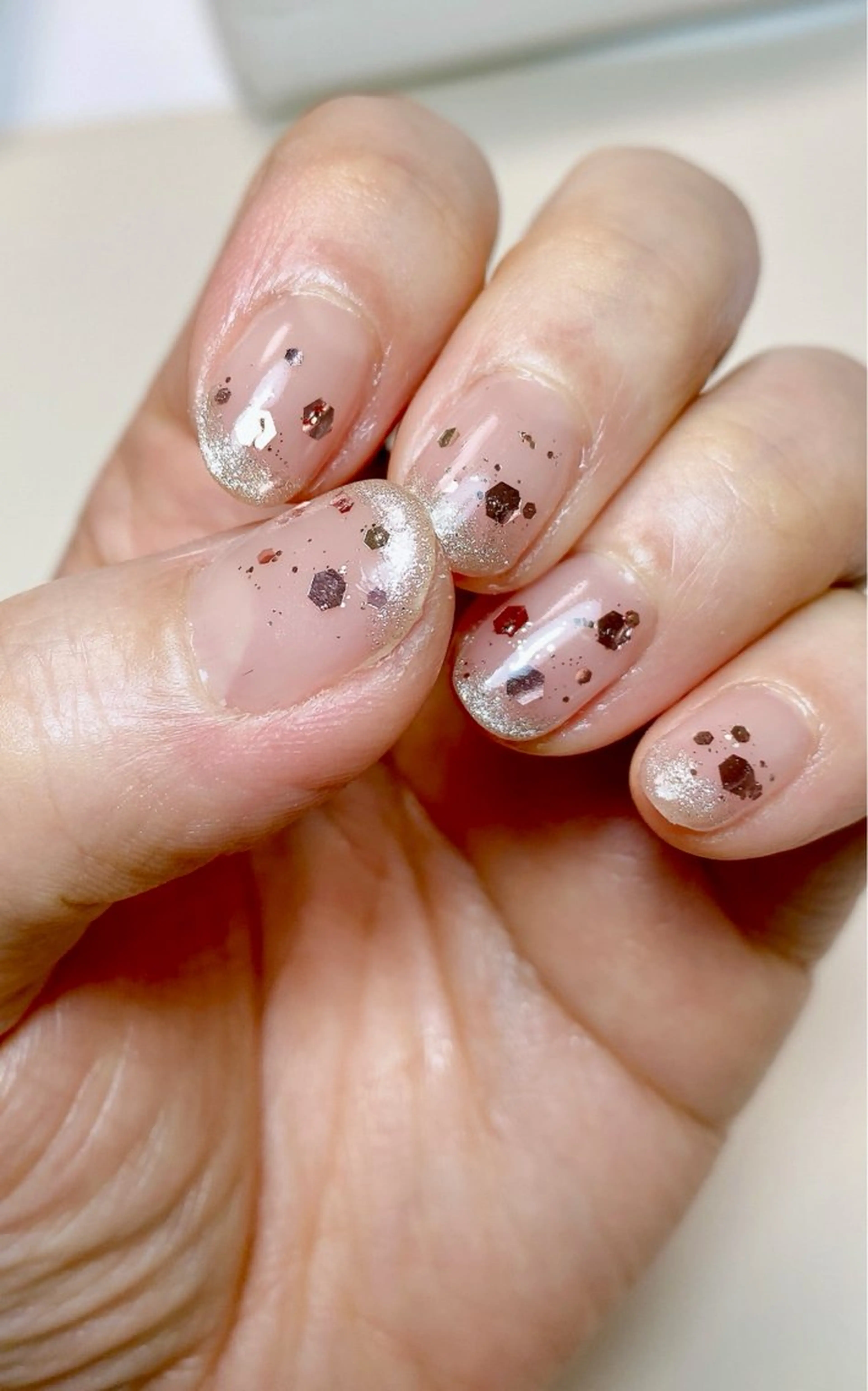 ネイル フレンチネイル ラメ(グリッター) マグネットネイル マグネットフレンチ シンプルネイル Nail Salon K 🧸美爪育成のネイルデザイン