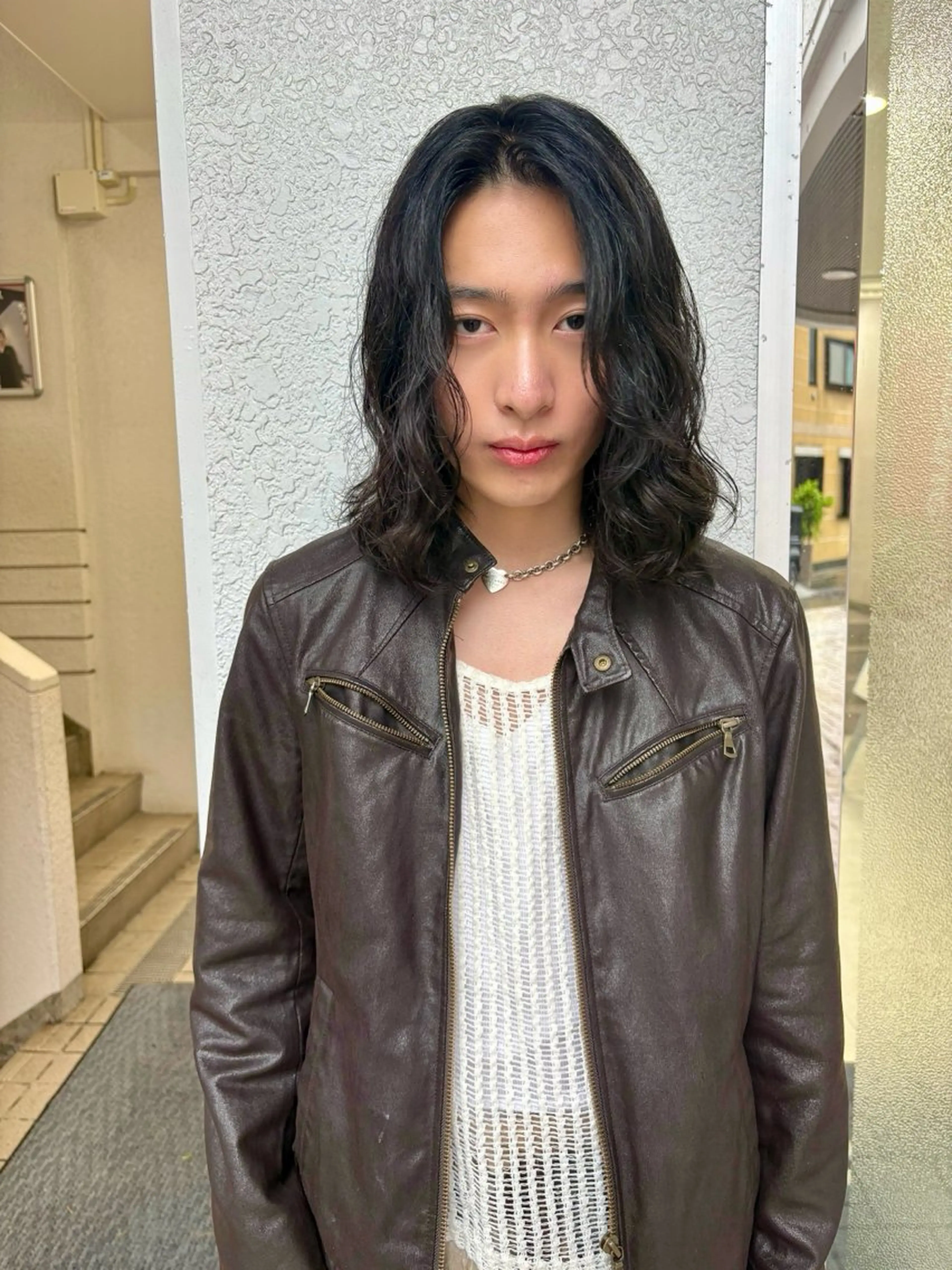 ロング パーマ メンズ カット パーマ moanin モーニンのヘアスタイル