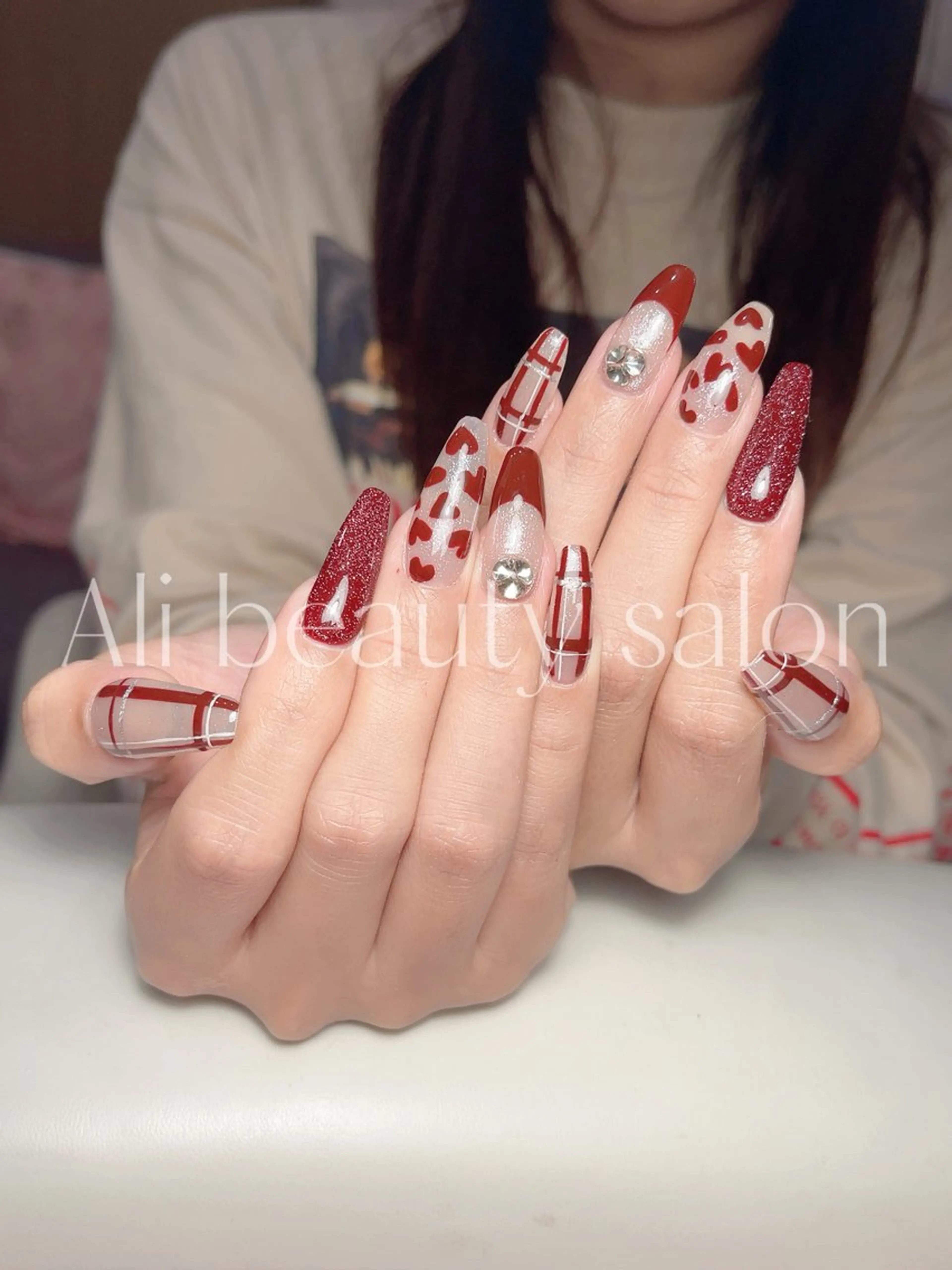 ネイル フレンチネイル ハート ハンドネイル Ali 新小岩 ネイル専門のネイルデザイン