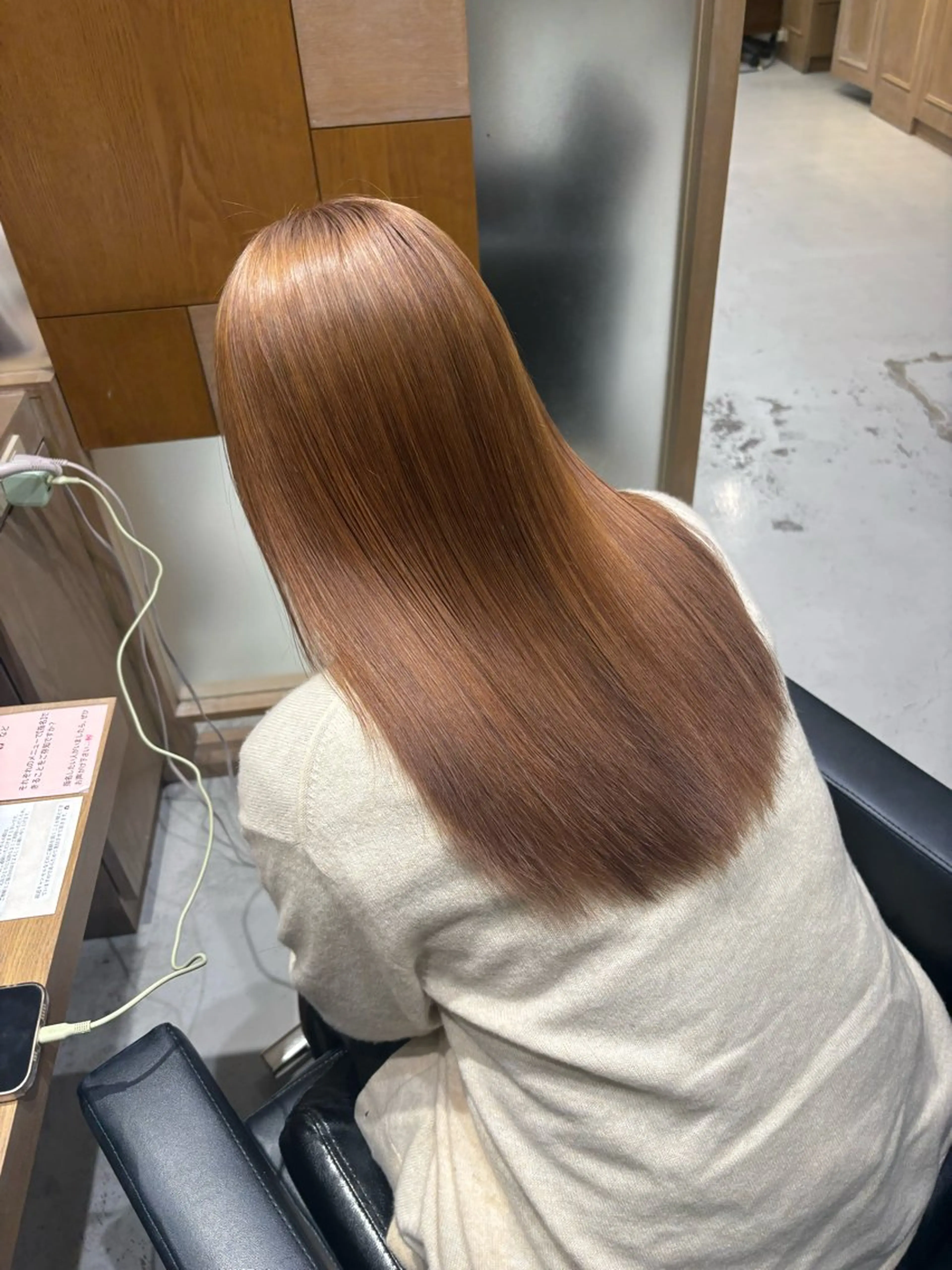 ロング ヘアカラー 透明感グレージュ/ 縮毛矯正/静岡のヘアスタイル