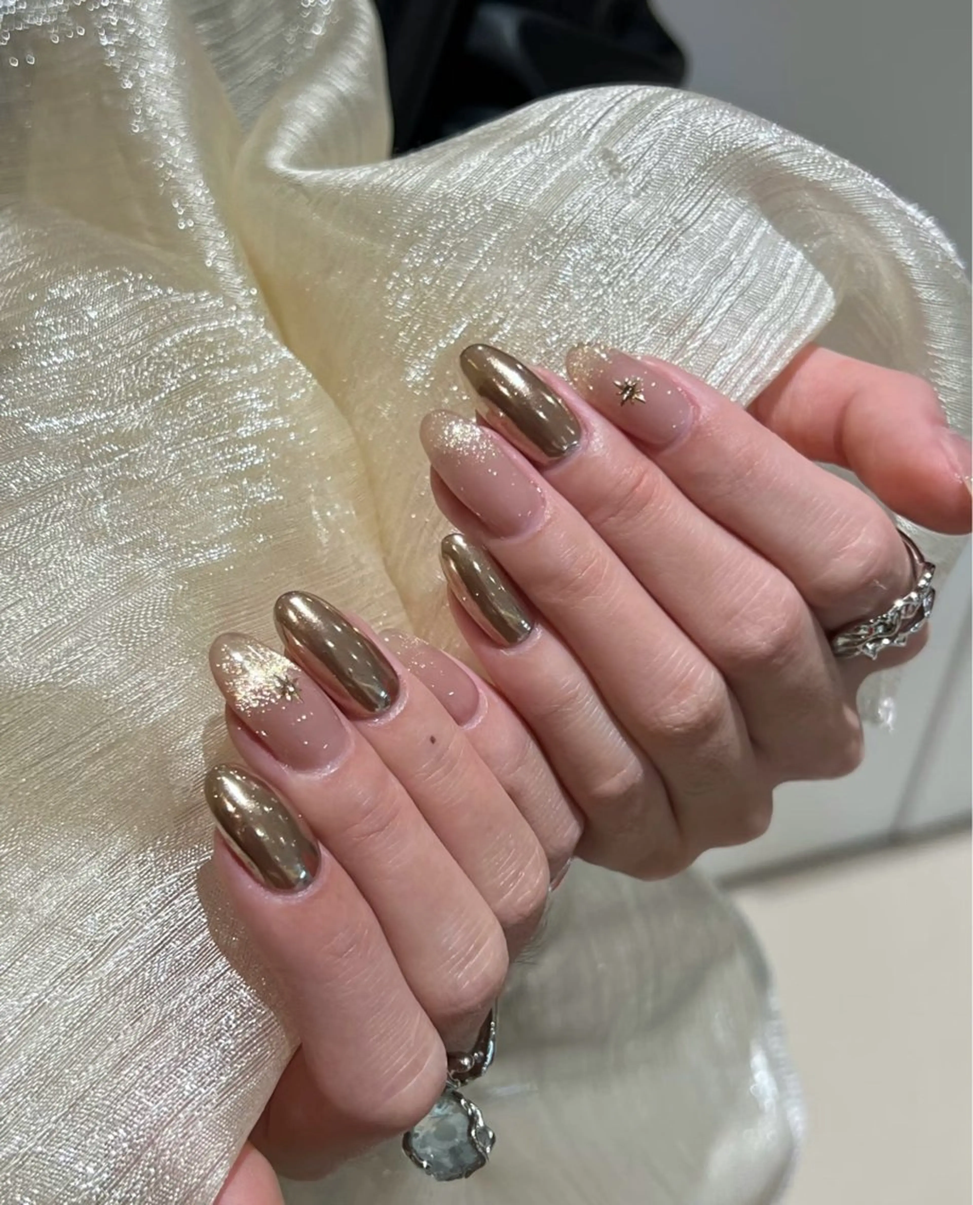 ネイル アートネイル フレンチネイル マグネットネイル ミラーネイル オフィスネイル ハンドネイル Blossom nail_研修のネイルデザイン