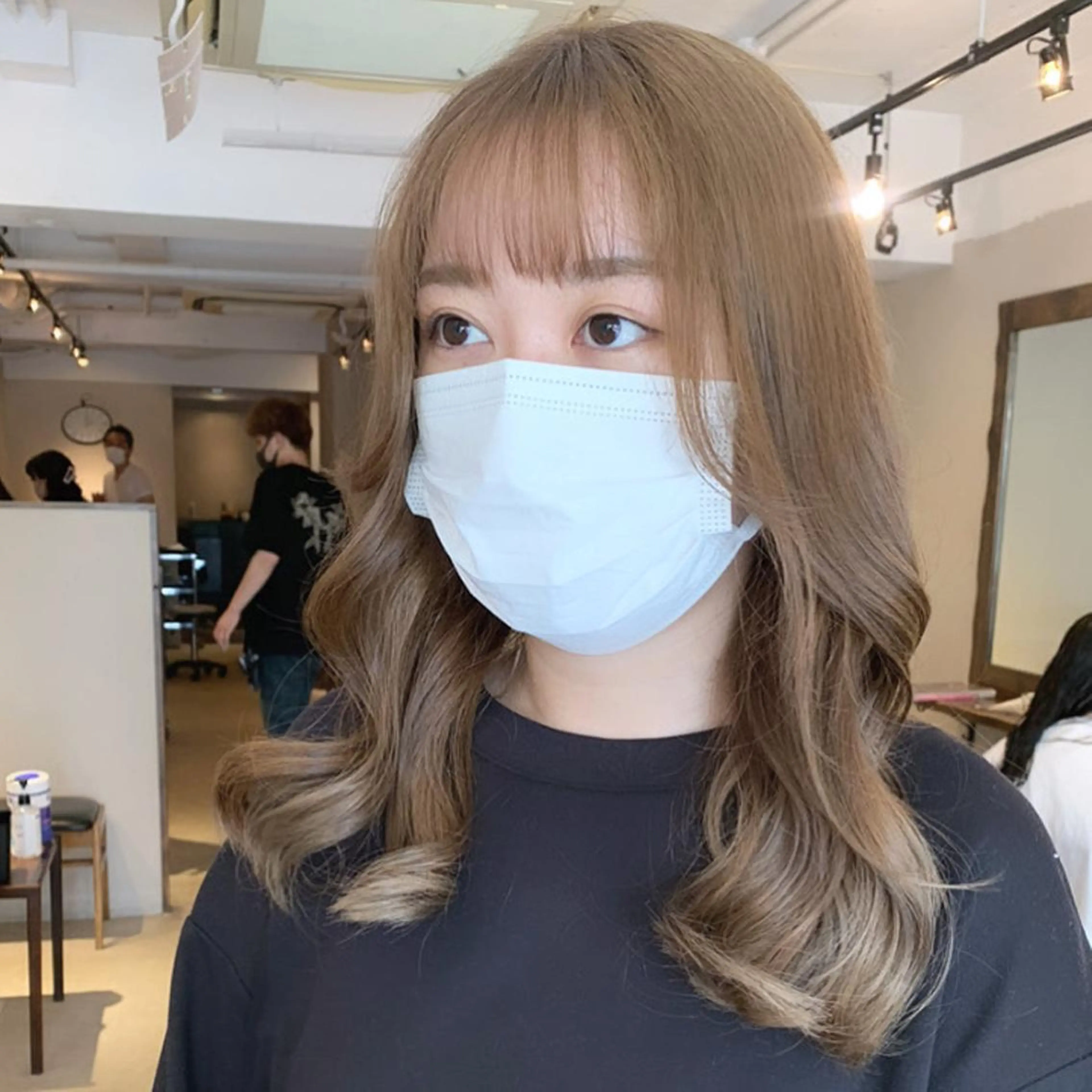 ミディアム カラー 透明感/オリーブ/ グレージュ/YUKAのヘアスタイル